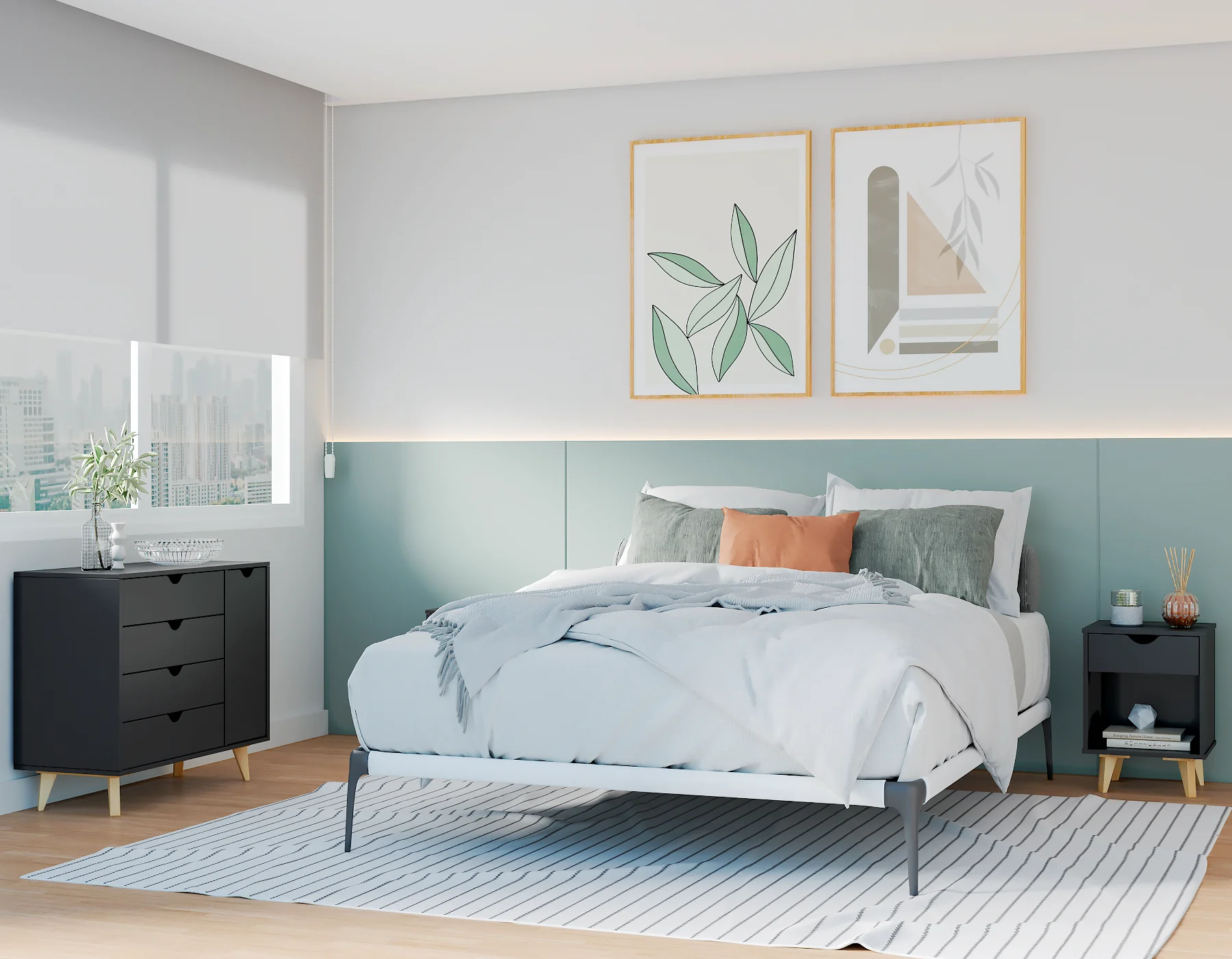 Black Solid Wood Four Drawer Combo Dresser By Homeroots - Image 6