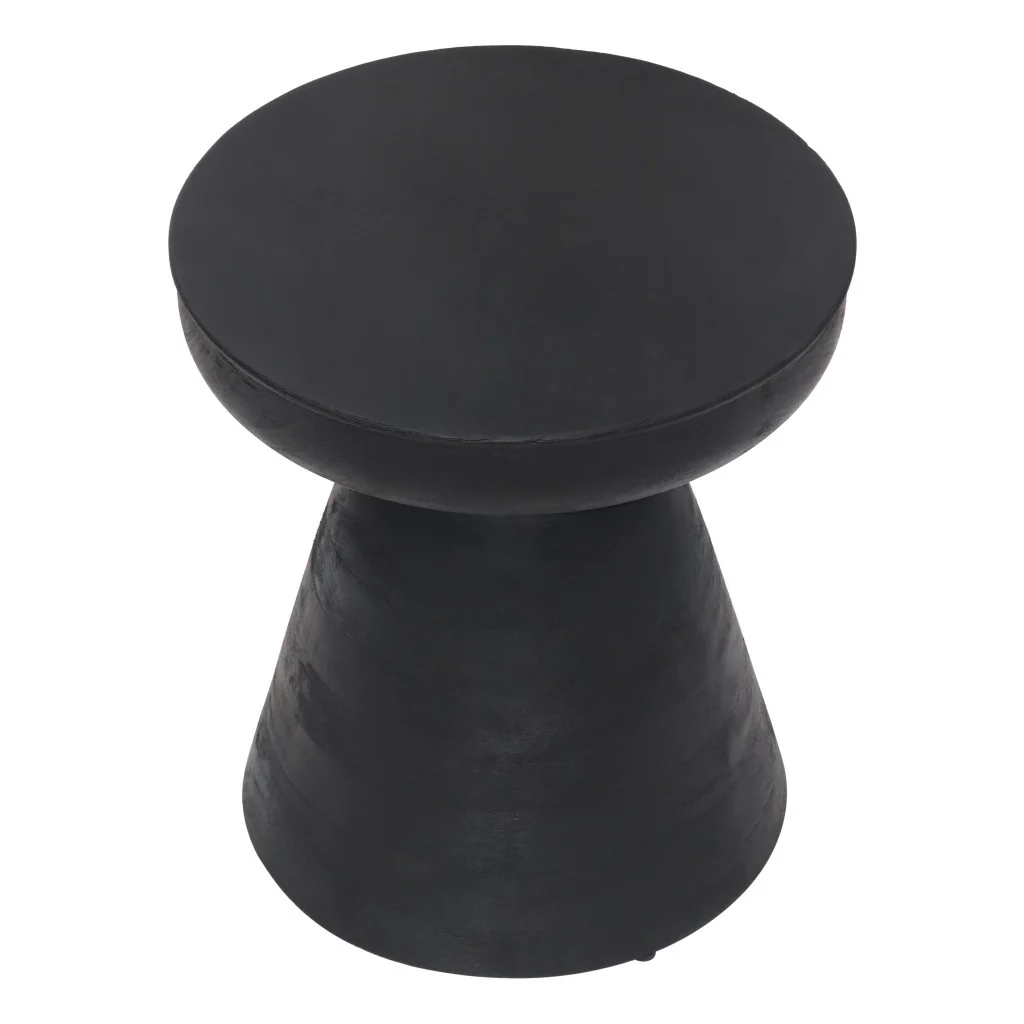 Black Solid Wood Round End Table By Homeroots - Image 3