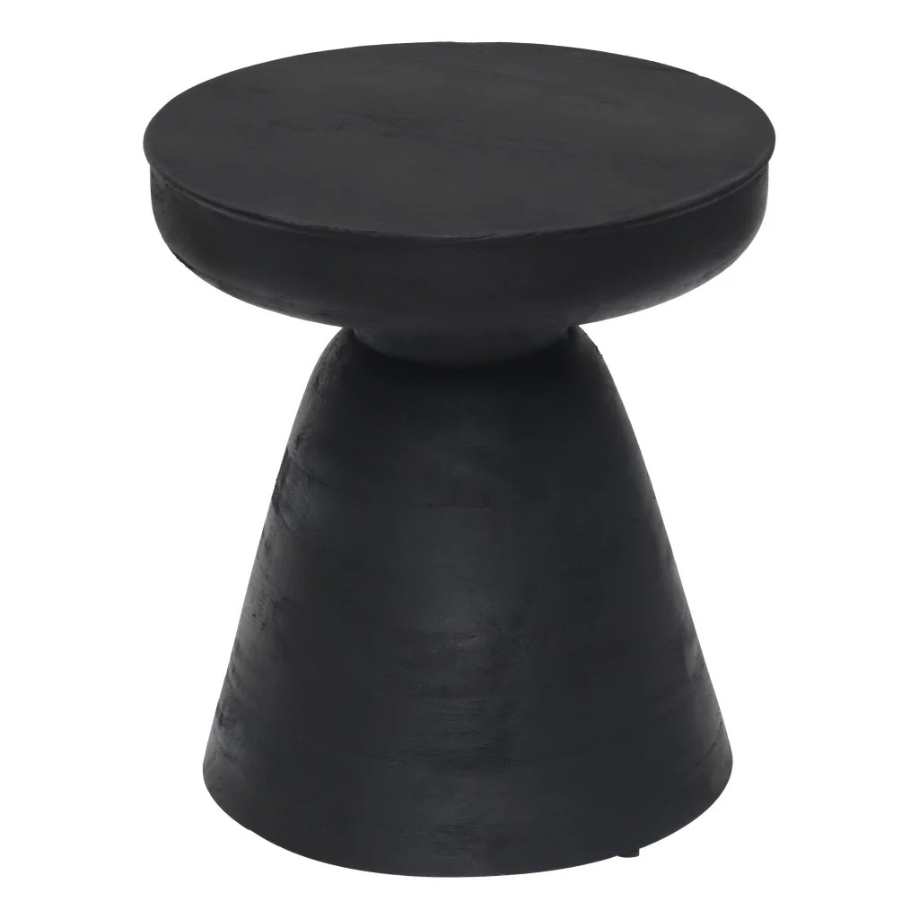 Black Solid Wood Round End Table By Homeroots - Image 7