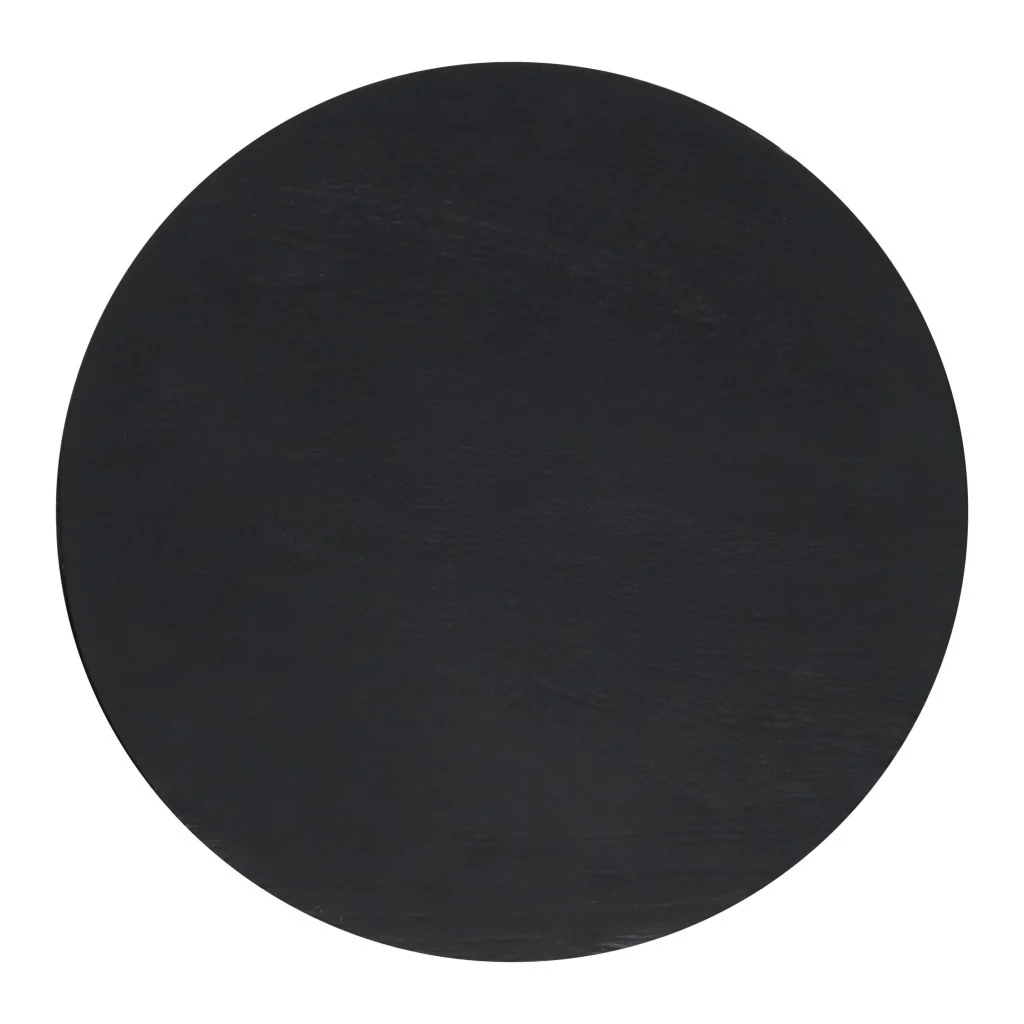 Black Solid Wood Round End Table By Homeroots - Image 8