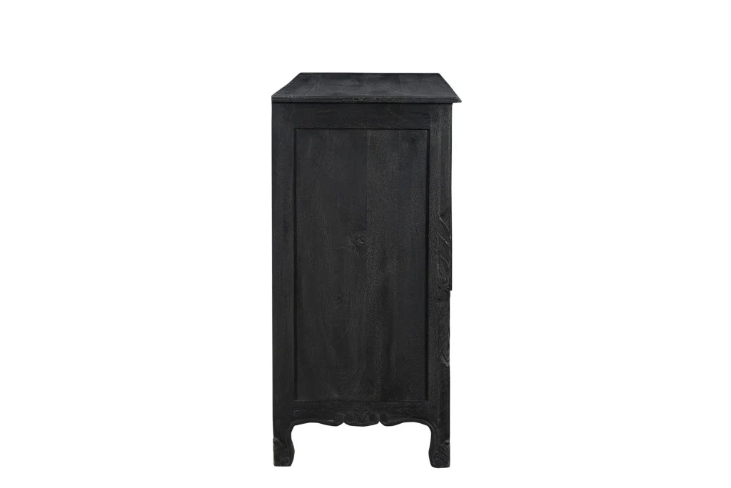 Black Solid Wood Seven Drawer Dresser By Homeroots - Image 3