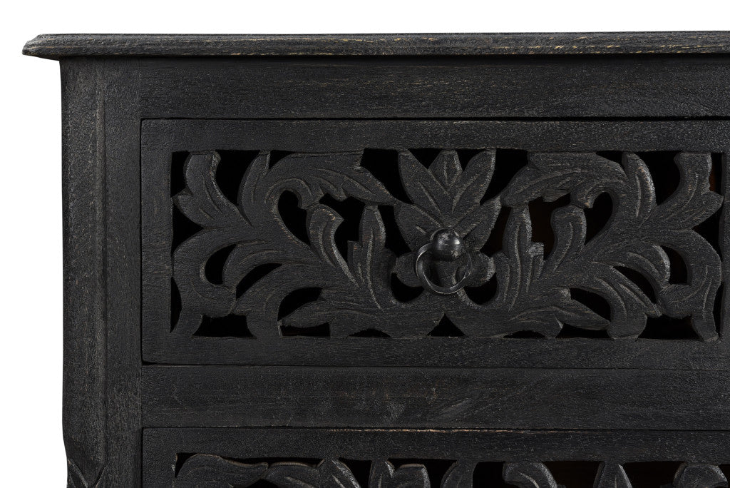 Black Solid Wood Seven Drawer Dresser By Homeroots - Image 6
