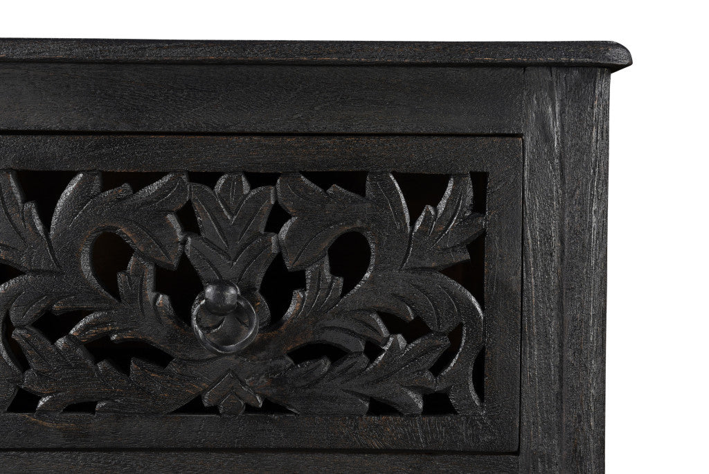 Black Solid Wood Six Drawer Chest By Homeroots - Image 6