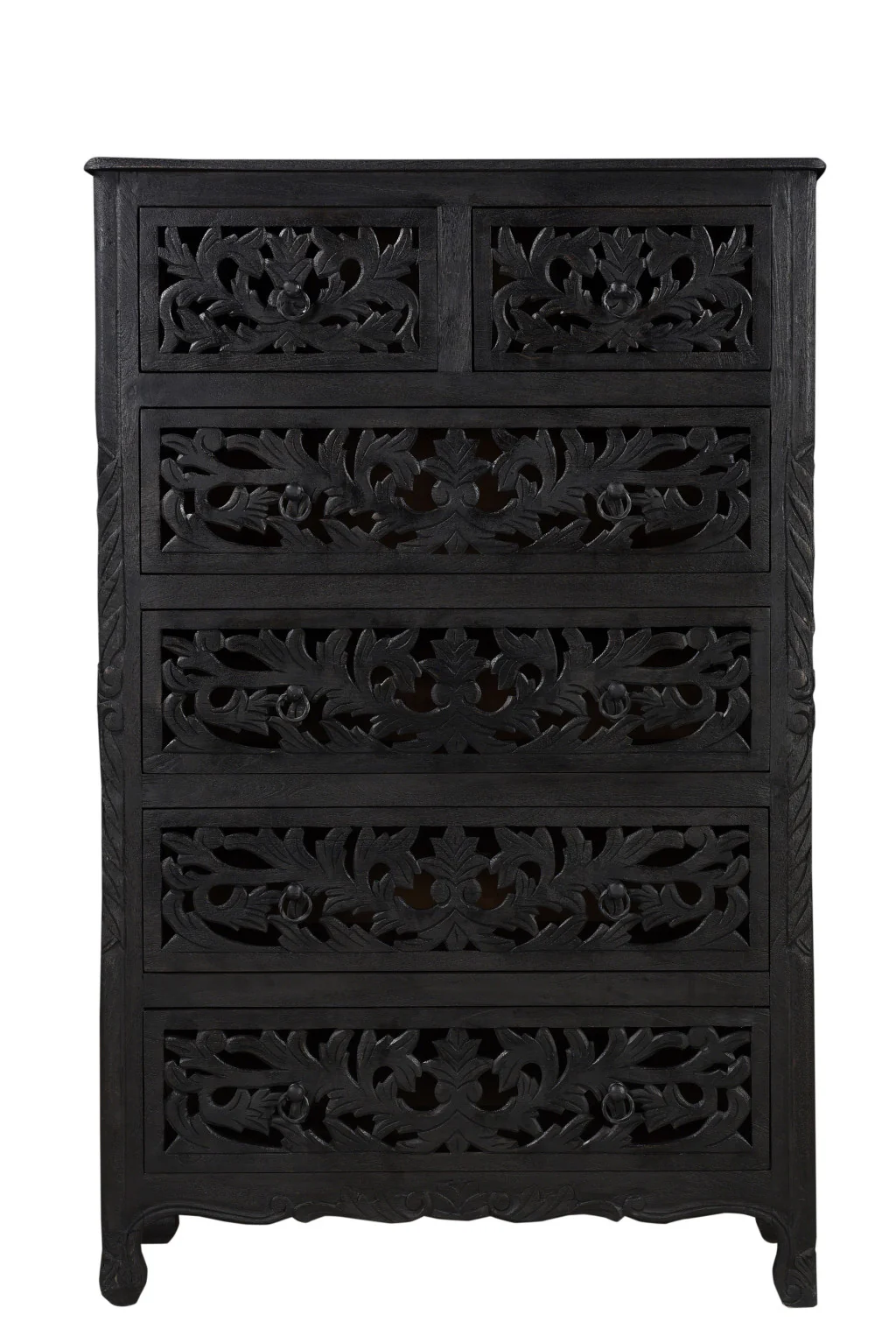 Black Solid Wood Six Drawer Chest By Homeroots - Image 7