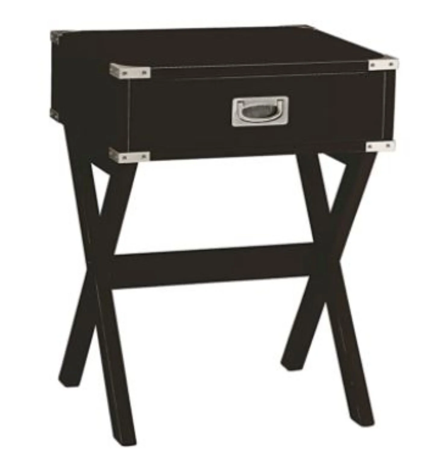 Black Solid Wooden & Metal Accent End Table By Homeroots - Image 2