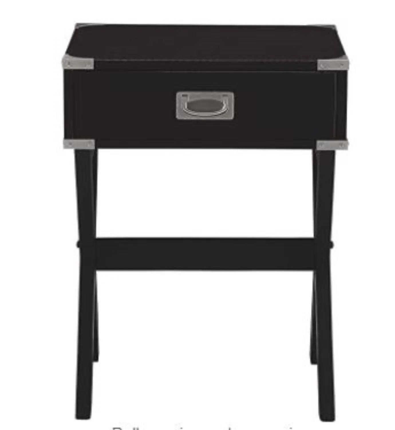 Black Solid Wooden & Metal Accent End Table By Homeroots - Image 3