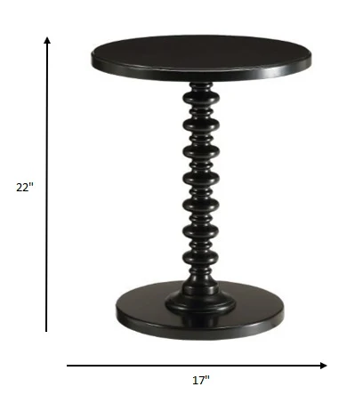 Black Solid Wooden Stylish Accent Side Table By Homeroots - Image 5