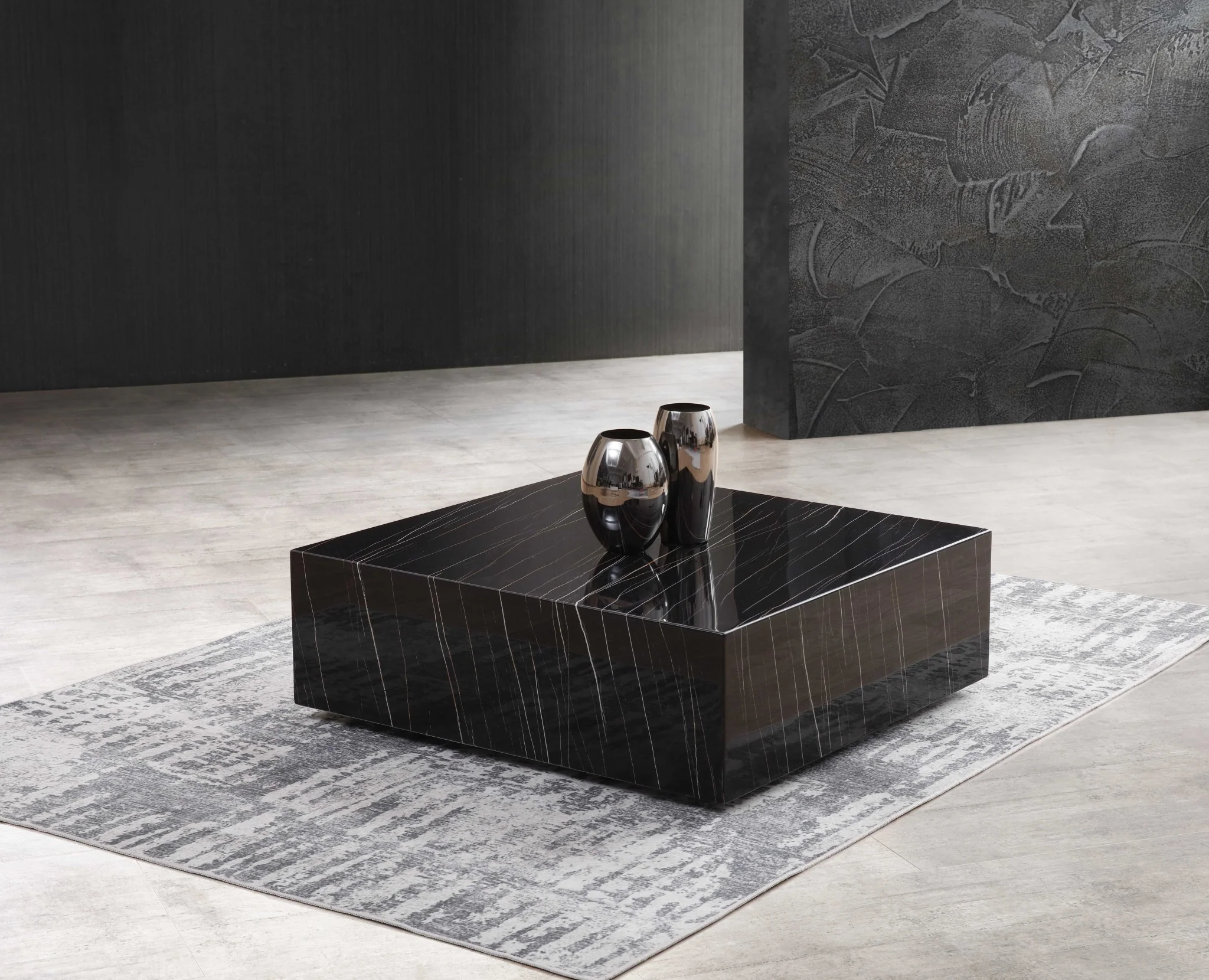 Black Square Marble Table By Homeroots - Image 4