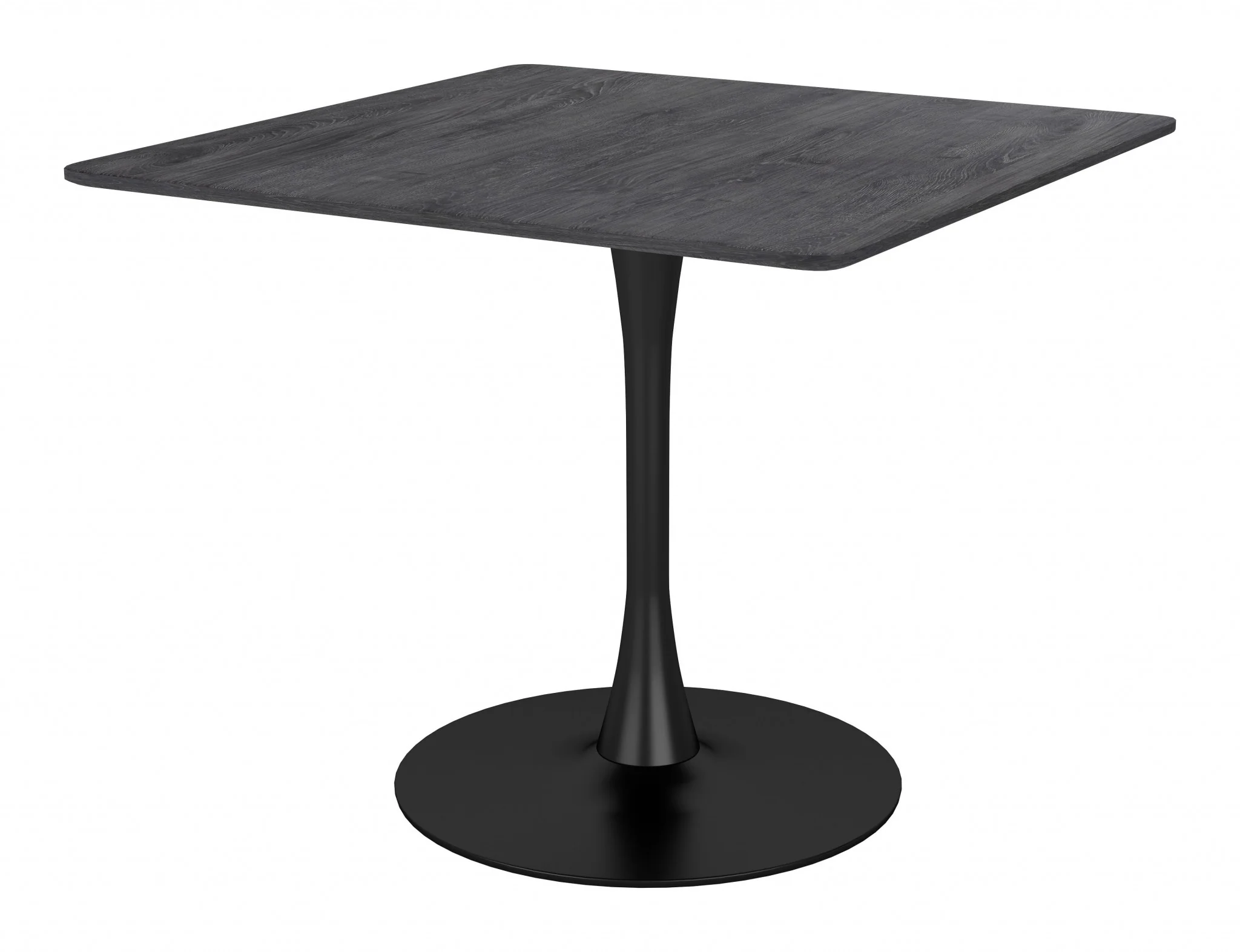 Black Square Steel Pedestal Base Dining Table By Homeroots - Image 2