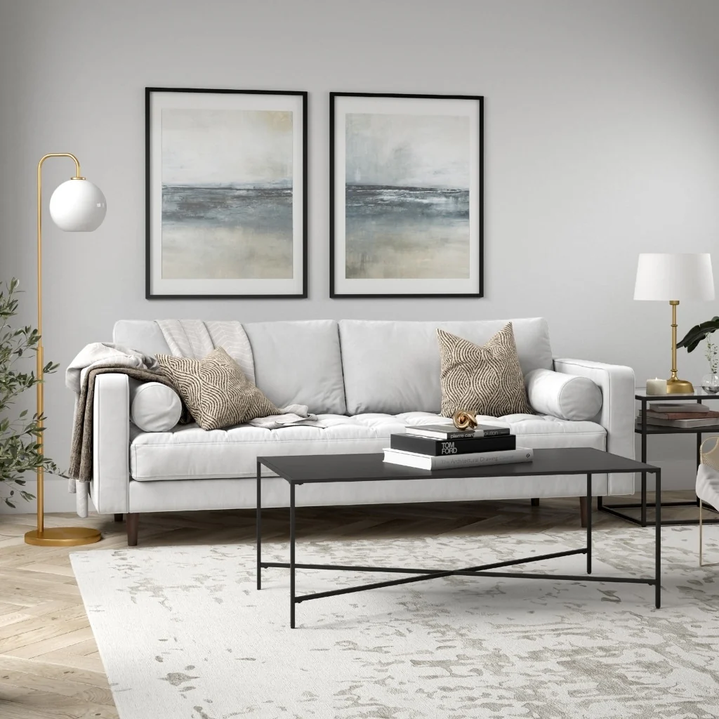 Black Steel Coffee Table By Homeroots - Image 5