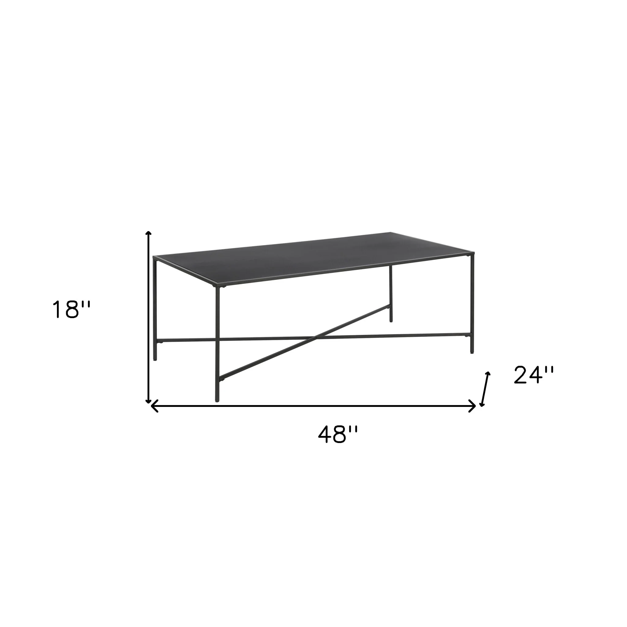 Black Steel Coffee Table By Homeroots - Image 8