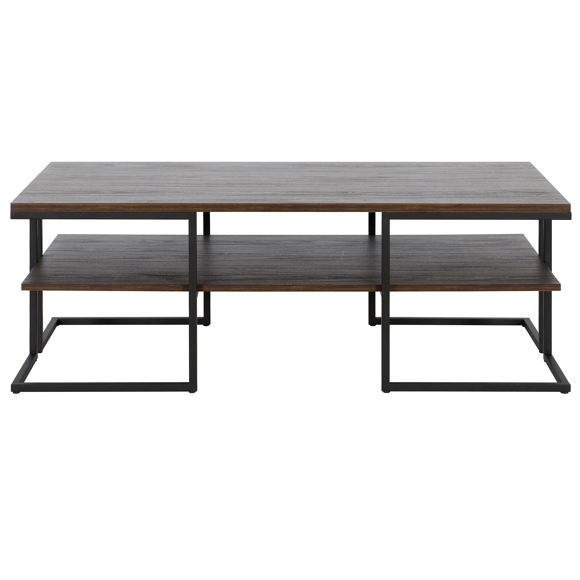 Black Steel Coffee Table With Shelf By Homeroots - Image 3