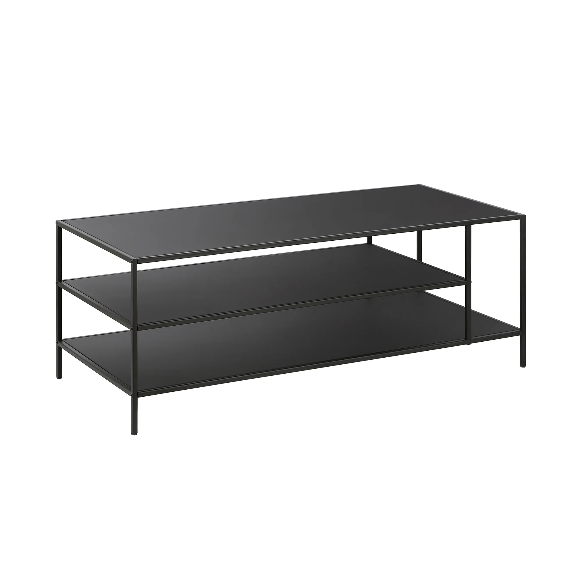 Black Steel Coffee Table With Two Shelves By Homeroots - Image 4