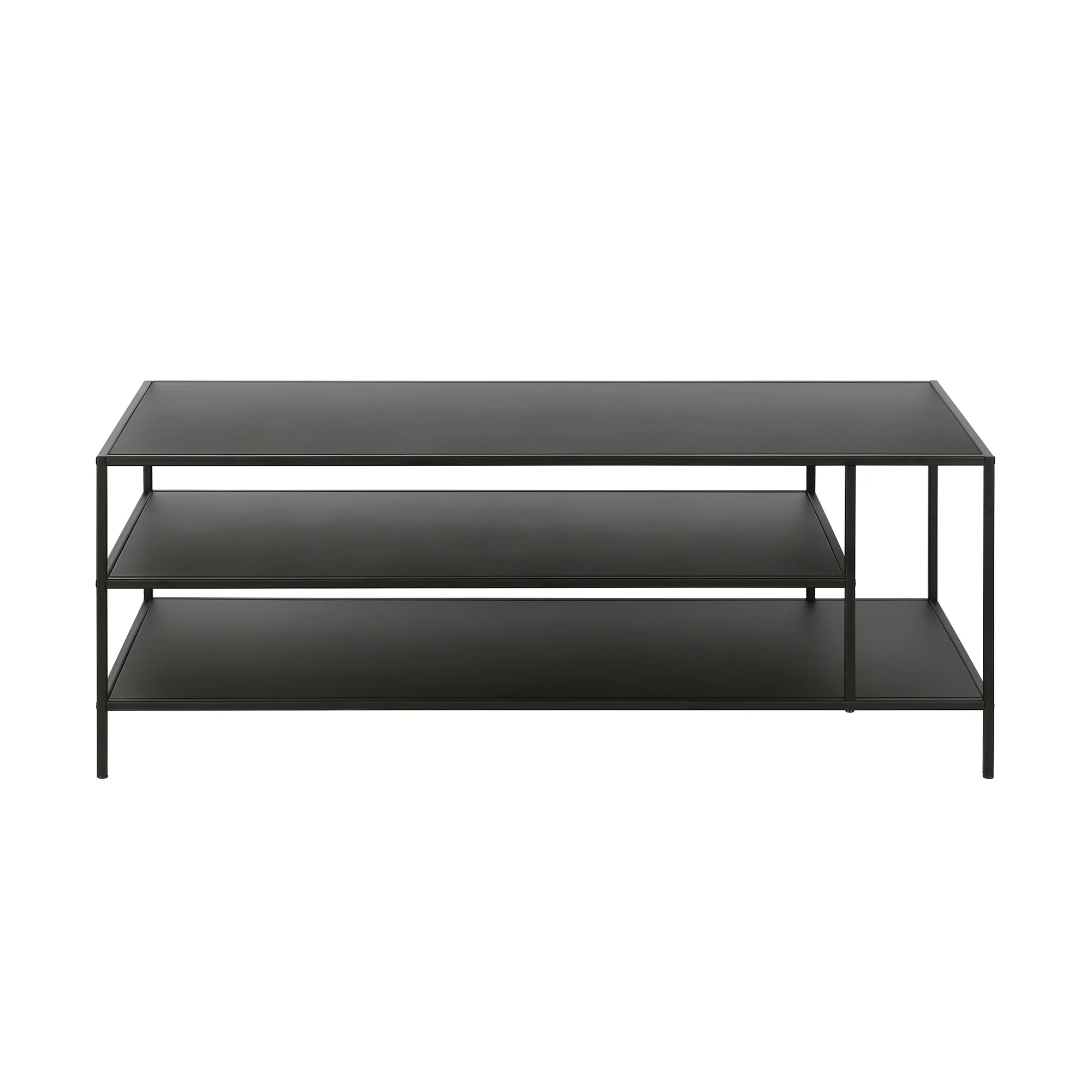 Black Steel Coffee Table With Two Shelves By Homeroots - Image 5