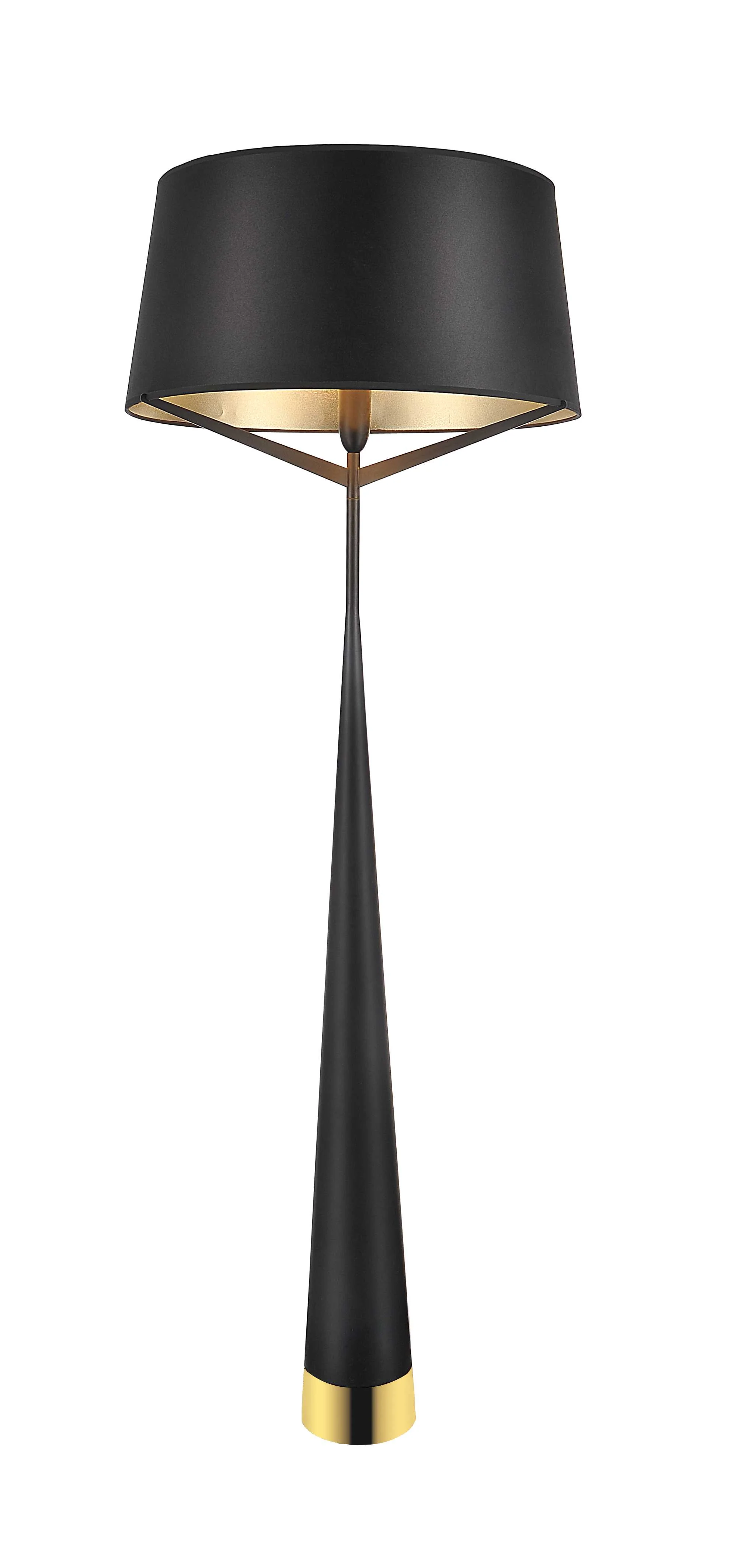 Black Steel Floor Lamp By Homeroots - Image 2