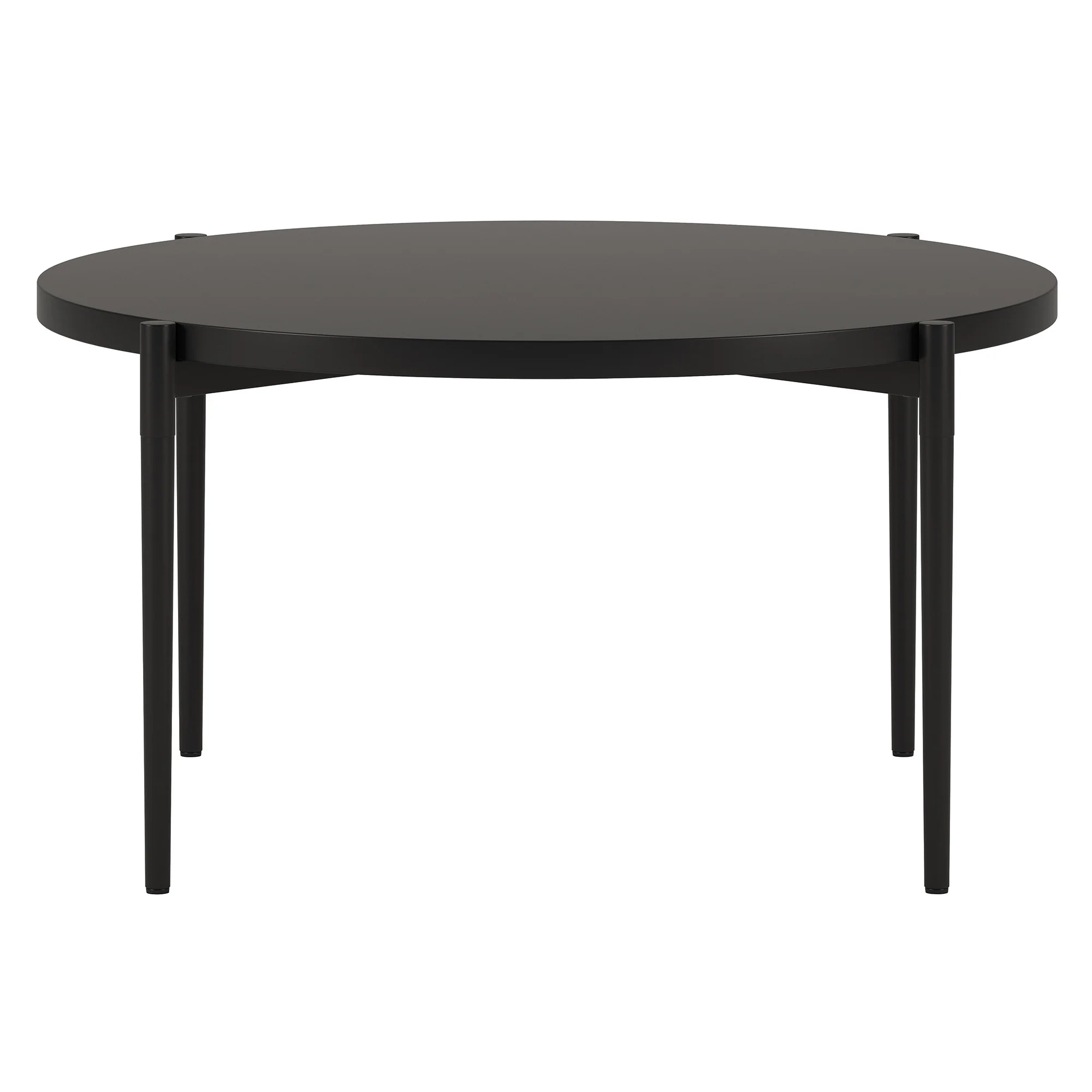Black Steel Round Coffee Table By Homeroots - Image 2