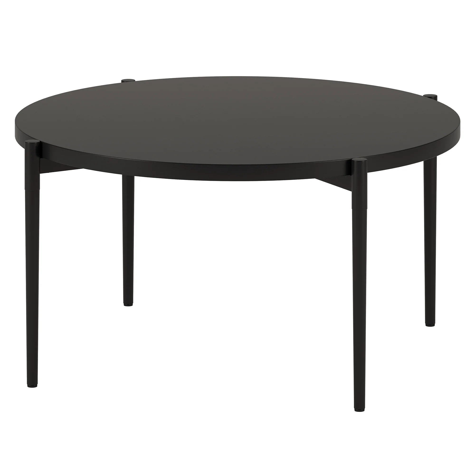 Black Steel Round Coffee Table By Homeroots - Image 3