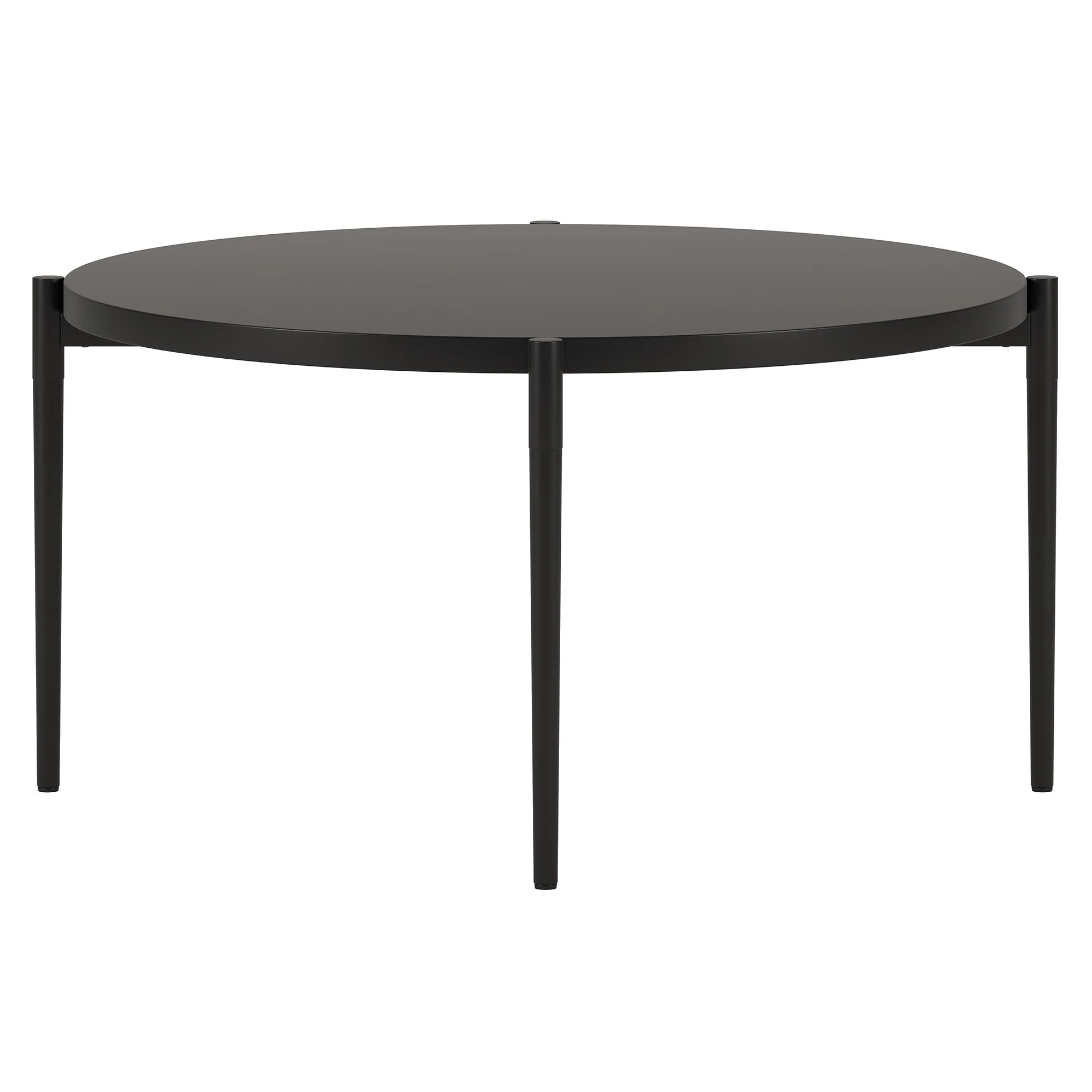 Black Steel Round Coffee Table By Homeroots - Image 4