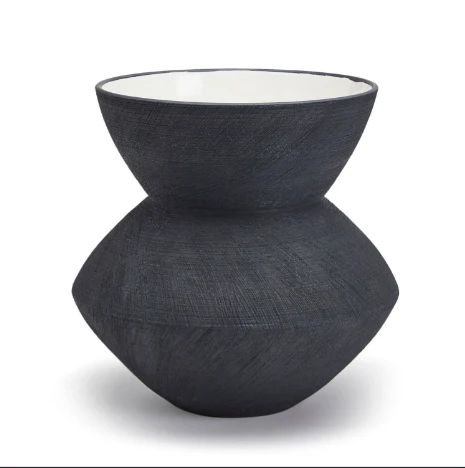 Black Steel Scratch Vase Set Of 2 By Tozai Home - Image 2