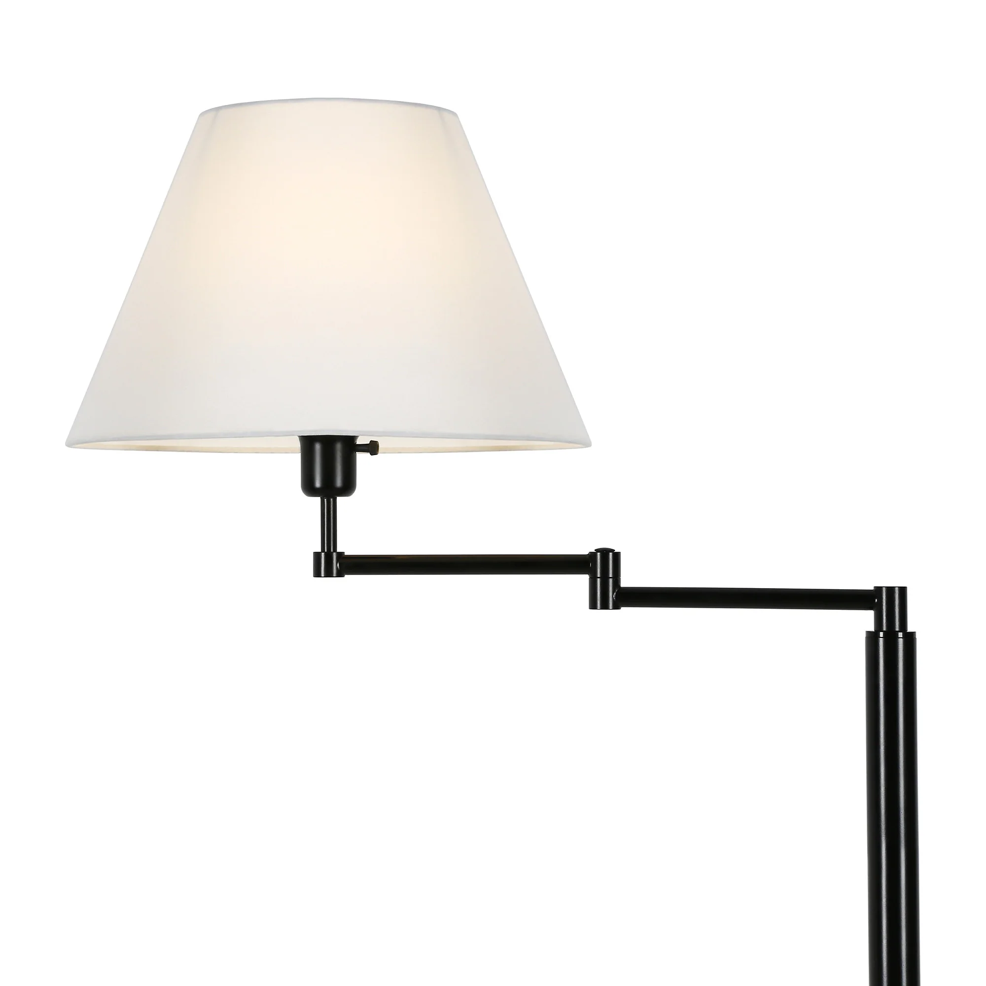 Black Swing Arm Floor Lamp With White Frosted Glass Empire Shade By Homeroots - Image 5