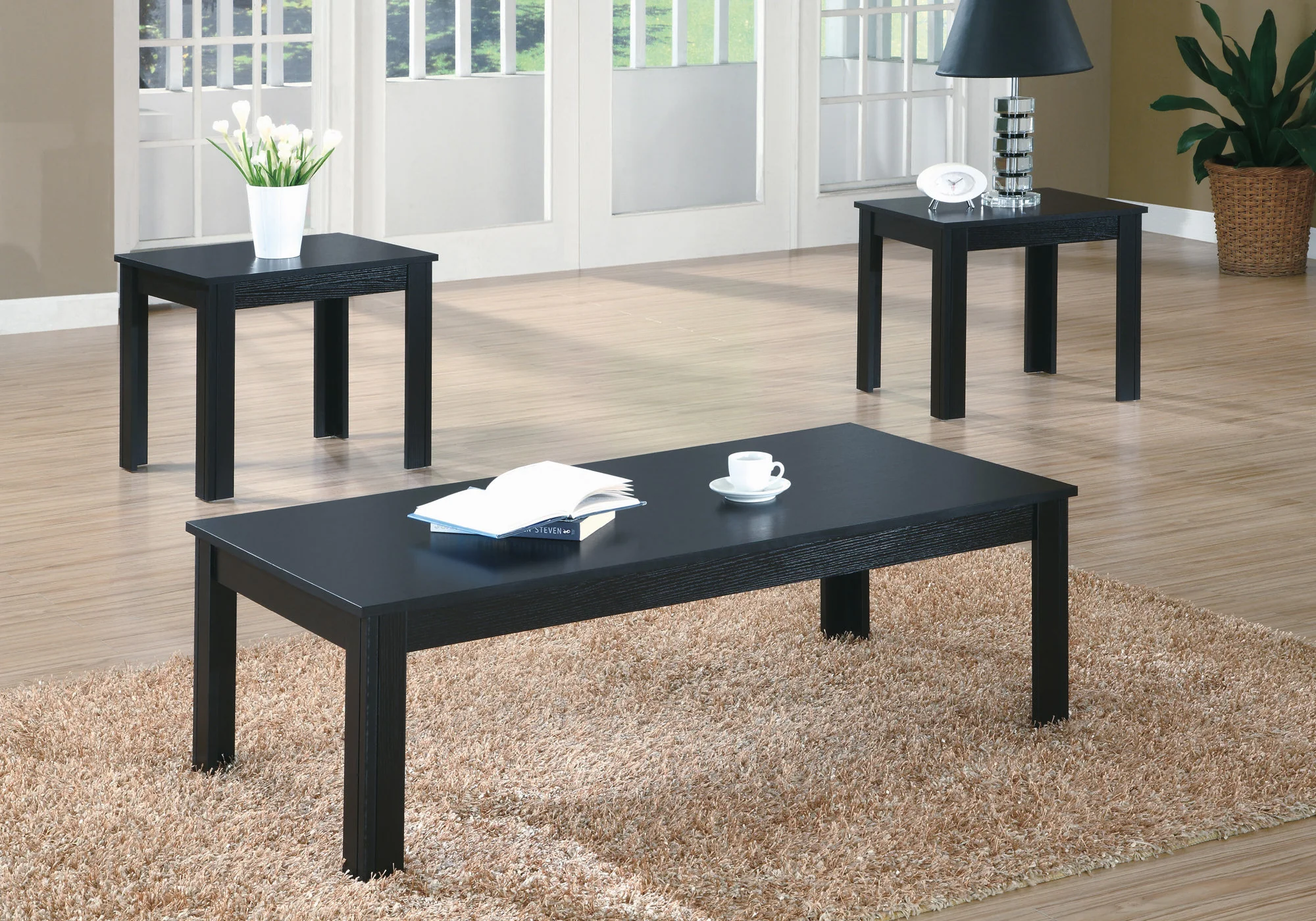 Black Table Set - 3Pcs Set By Homeroots - Image 3