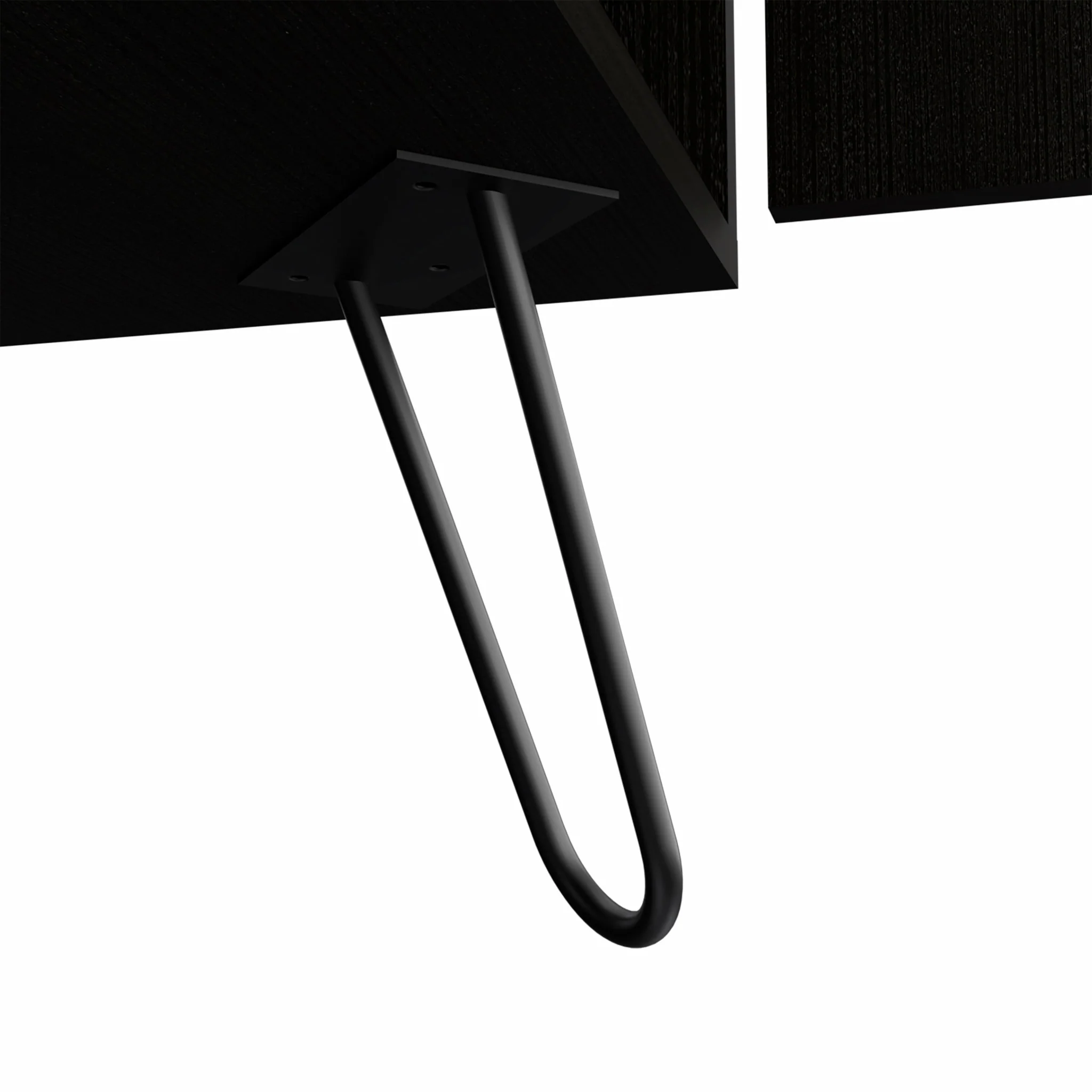 Black Tall Bar Cabinet with Two Door Panels and Top Wine Glass Rack By Homeroots - Image 7