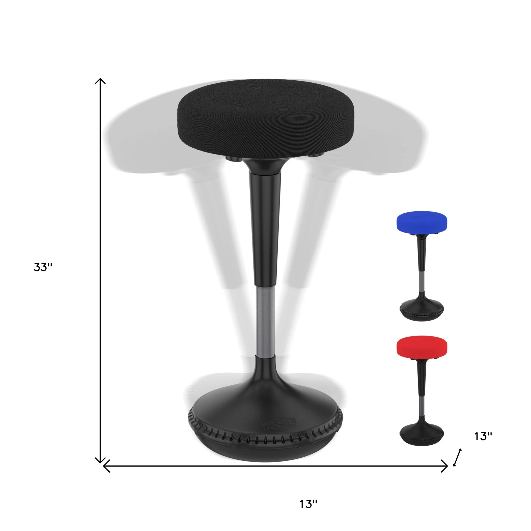 Black Tall Swivel Active Balance Chair By Homeroots - Image 5