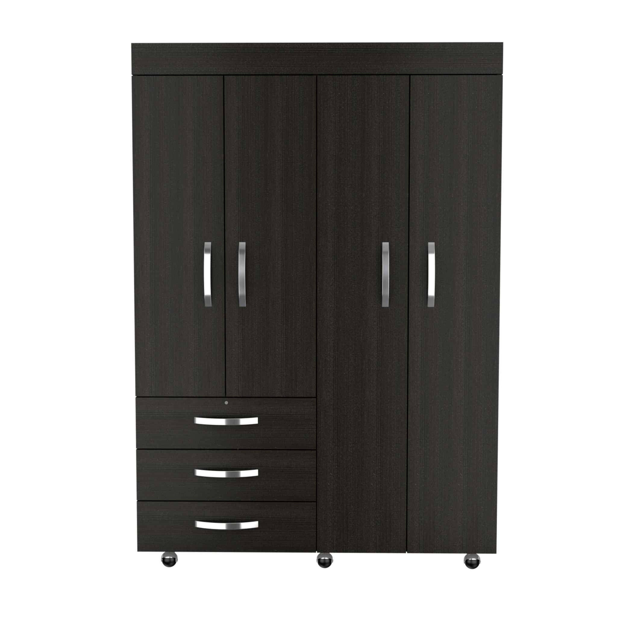 Black Three Drawer Combo Dresser By Homeroots - Image 2