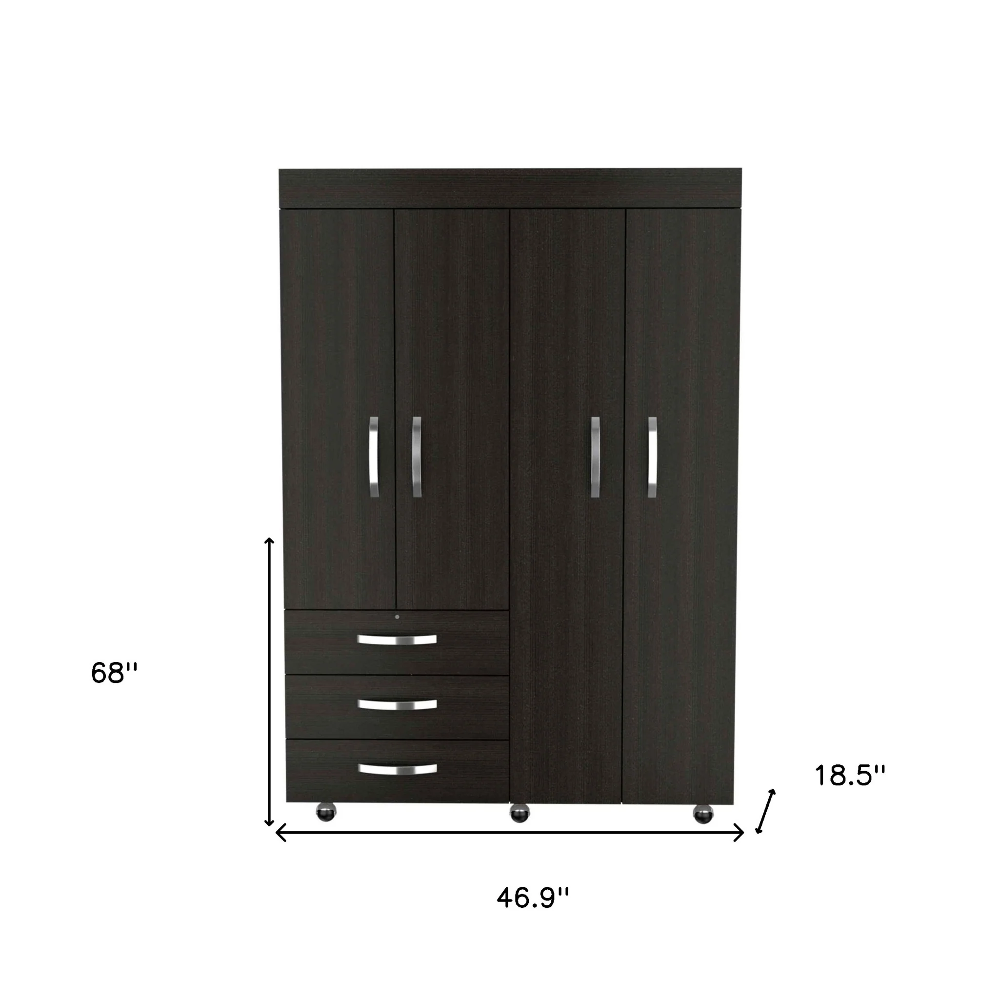 Black Three Drawer Combo Dresser By Homeroots - Image 6