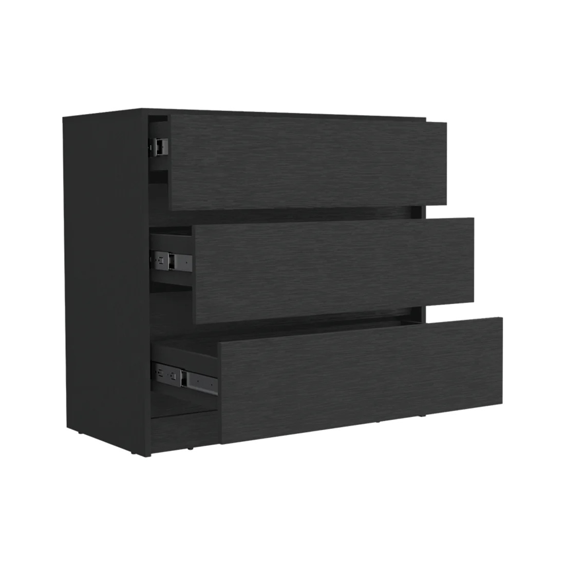 Black Three Drawer Dresser By Homeroots - Image 3