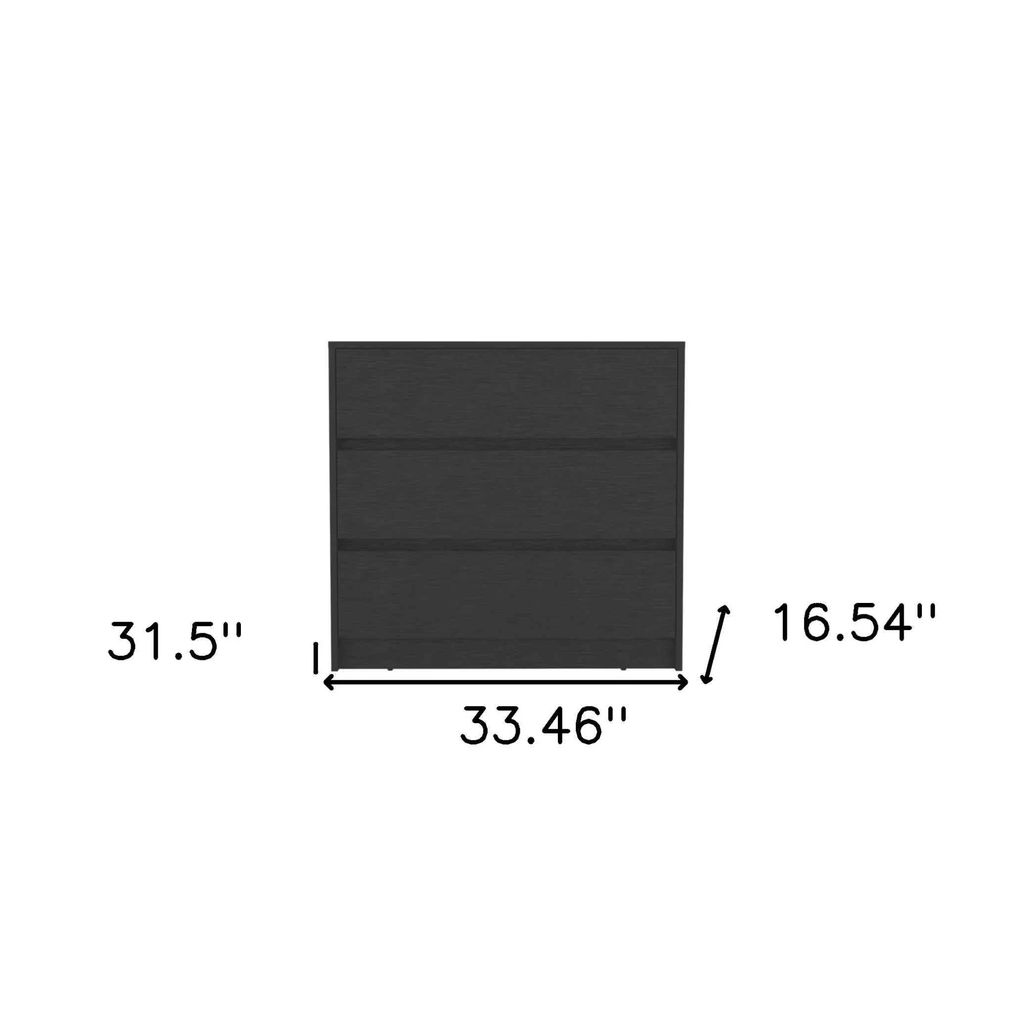Black Three Drawer Dresser By Homeroots - Image 8