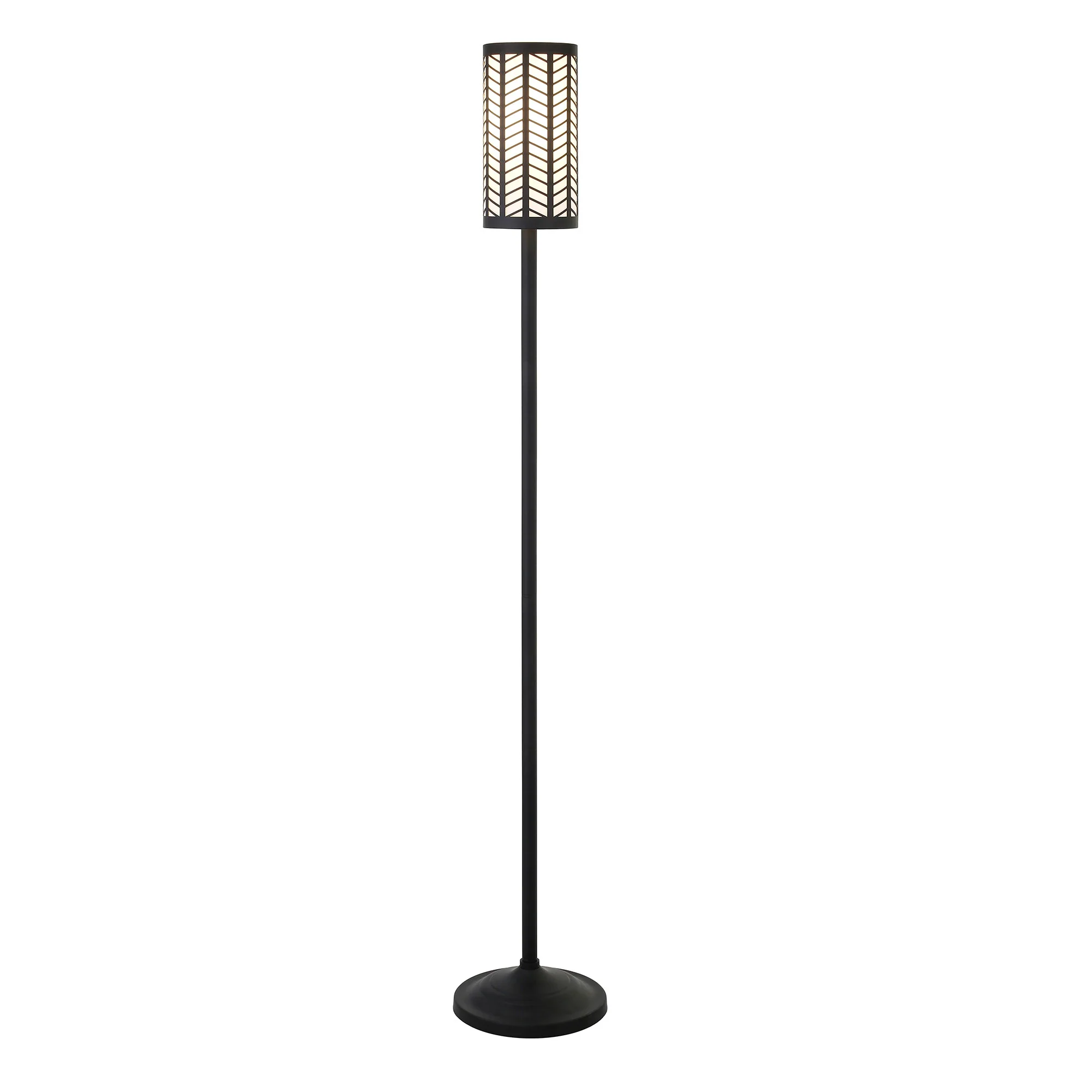 Black Torchiere Floor Lamp With Black Drum Shade By Homeroots - Image 2