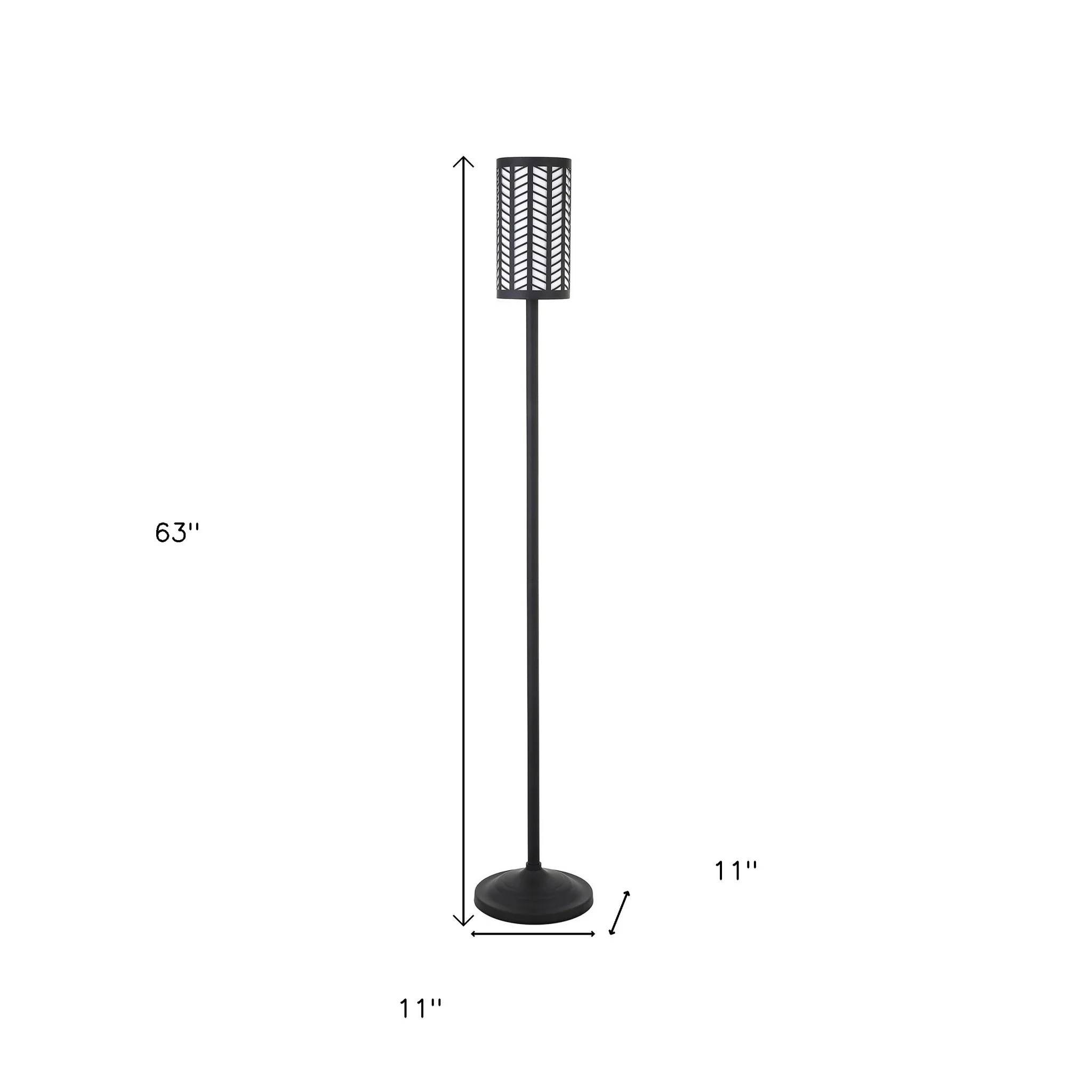 Black Torchiere Floor Lamp With Black Drum Shade By Homeroots - Image 7