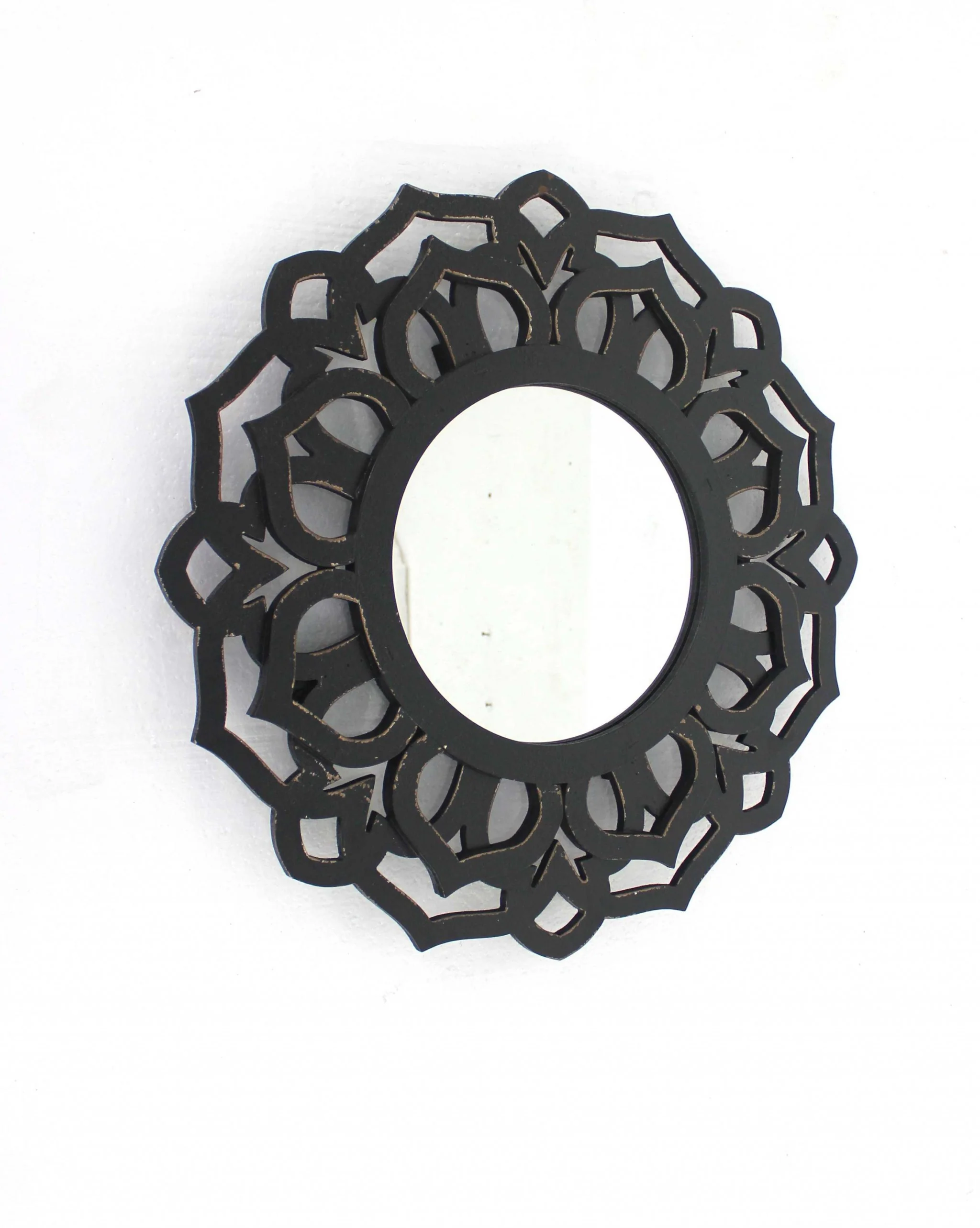 Black Traditional Lotus - Wall Mirror By Homeroots - Image 3