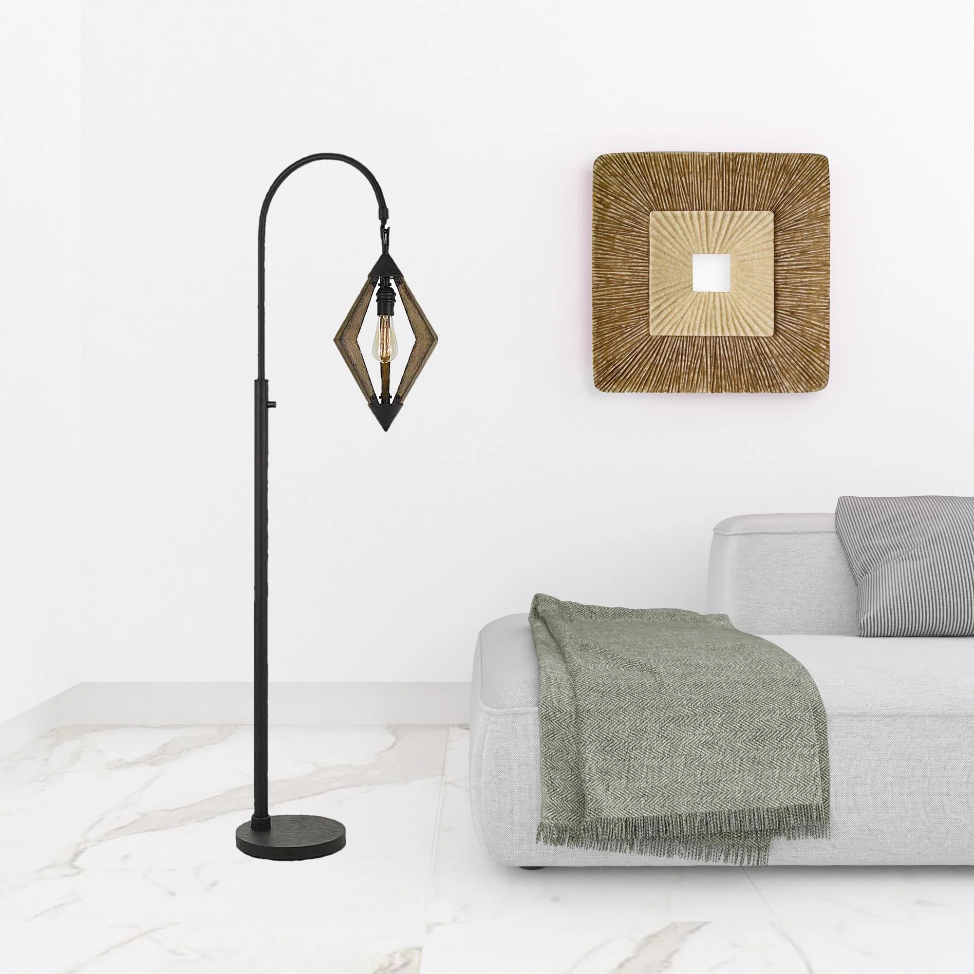 Black Traditional Shaped Floor Lamp By Homeroots - Image 3