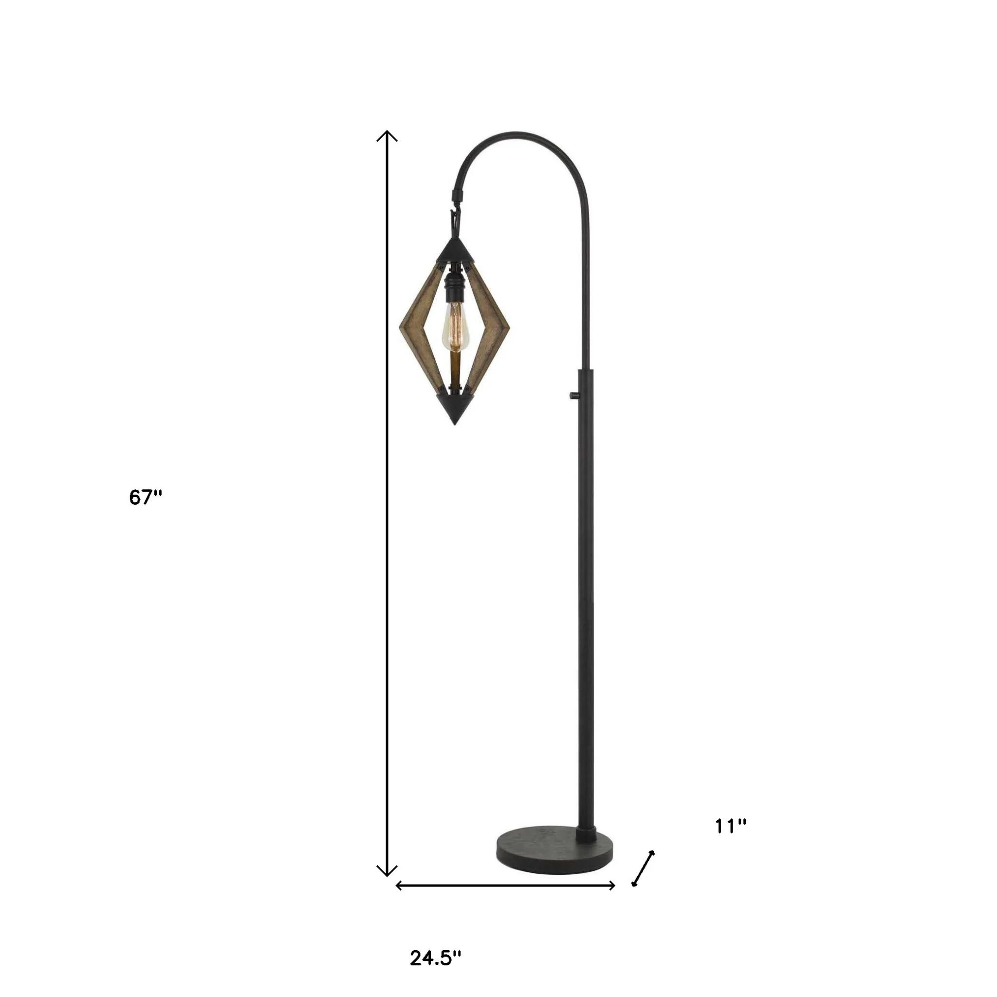 Black Traditional Shaped Floor Lamp By Homeroots - Image 6