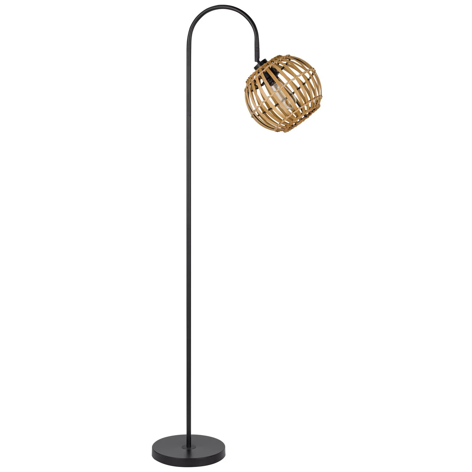 Black Traditional Shaped Floor Lamp With Brown Globe Shade By Homeroots - Image 6