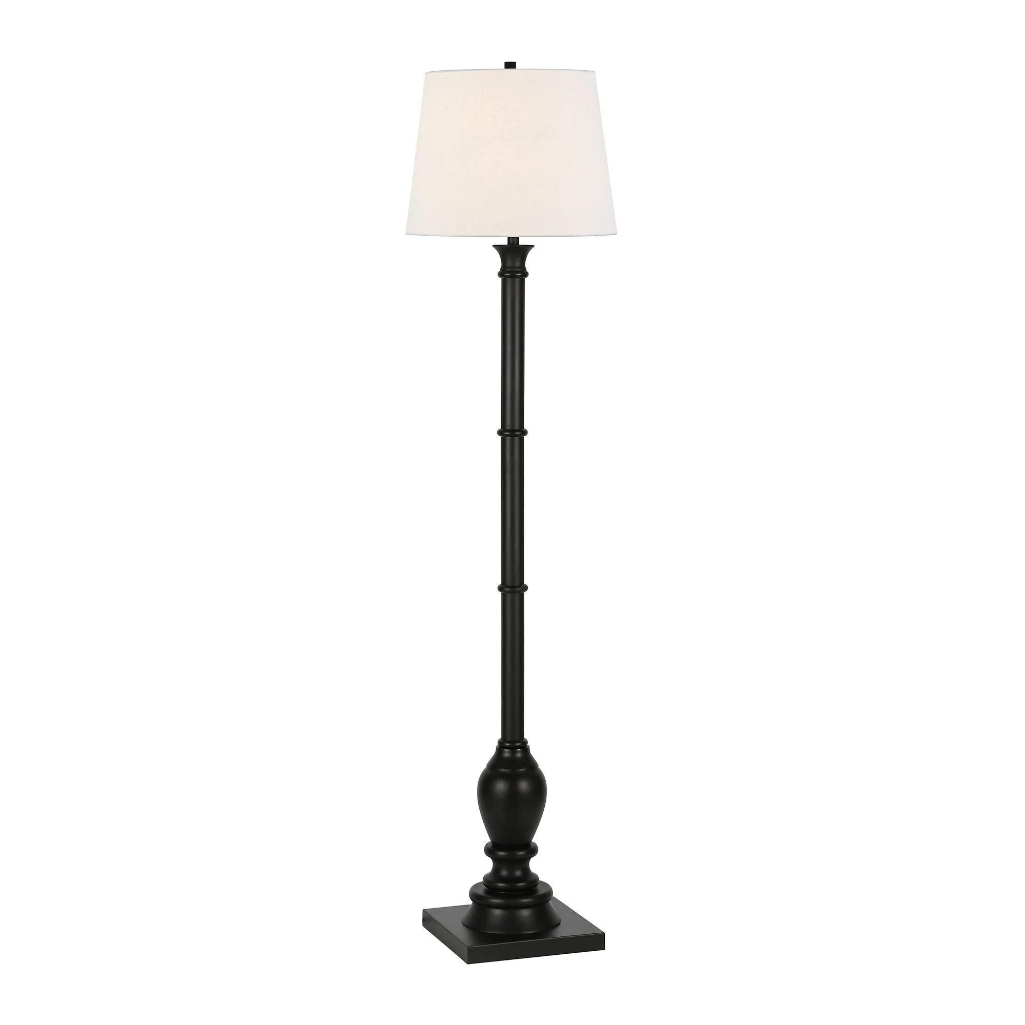 Black Traditional Shaped Floor Lamp With White Frosted Glass Empire Shade By Homeroots - Image 6