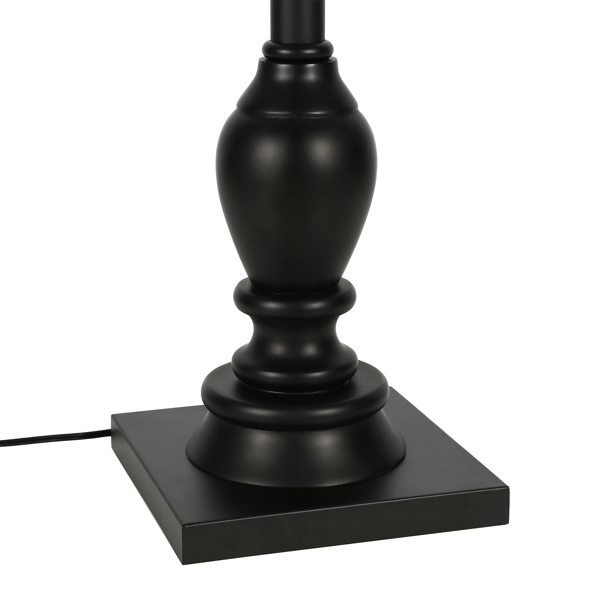 Black Traditional Shaped Floor Lamp With White Frosted Glass Empire Shade By Homeroots - Image 7