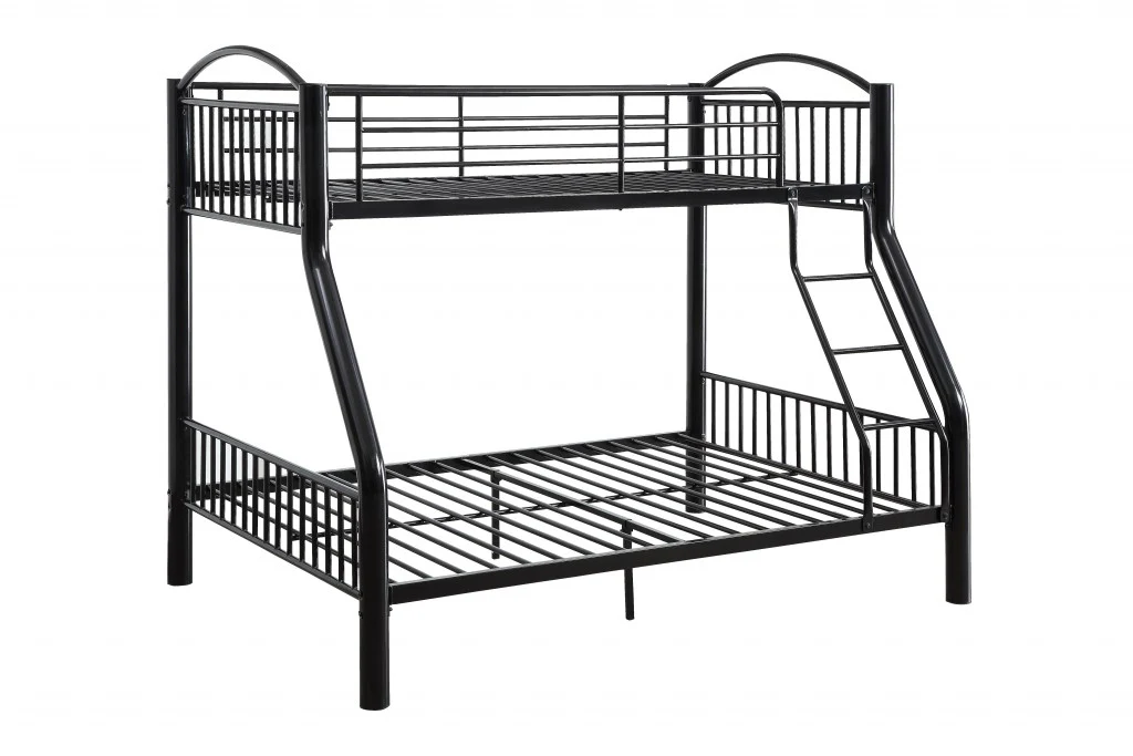 Black Traditional Twin Over Full Bunk Bed By Homeroots - Image 2