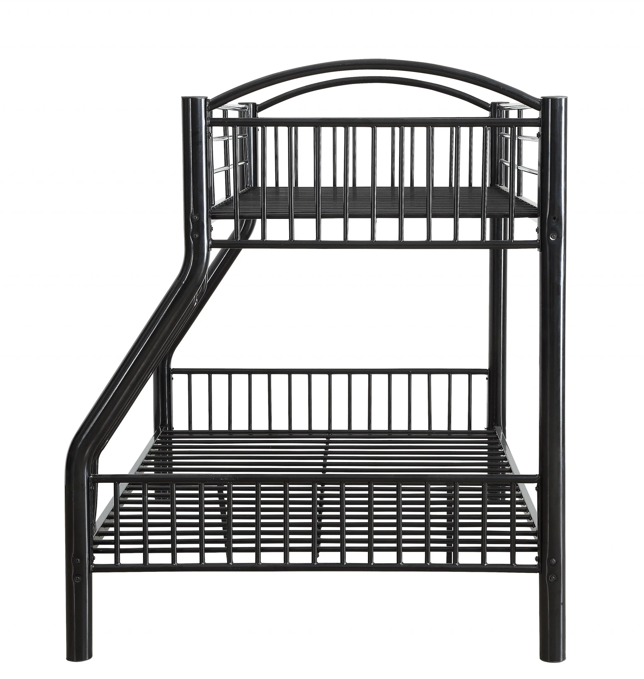 Black Traditional Twin Over Full Bunk Bed By Homeroots - Image 4
