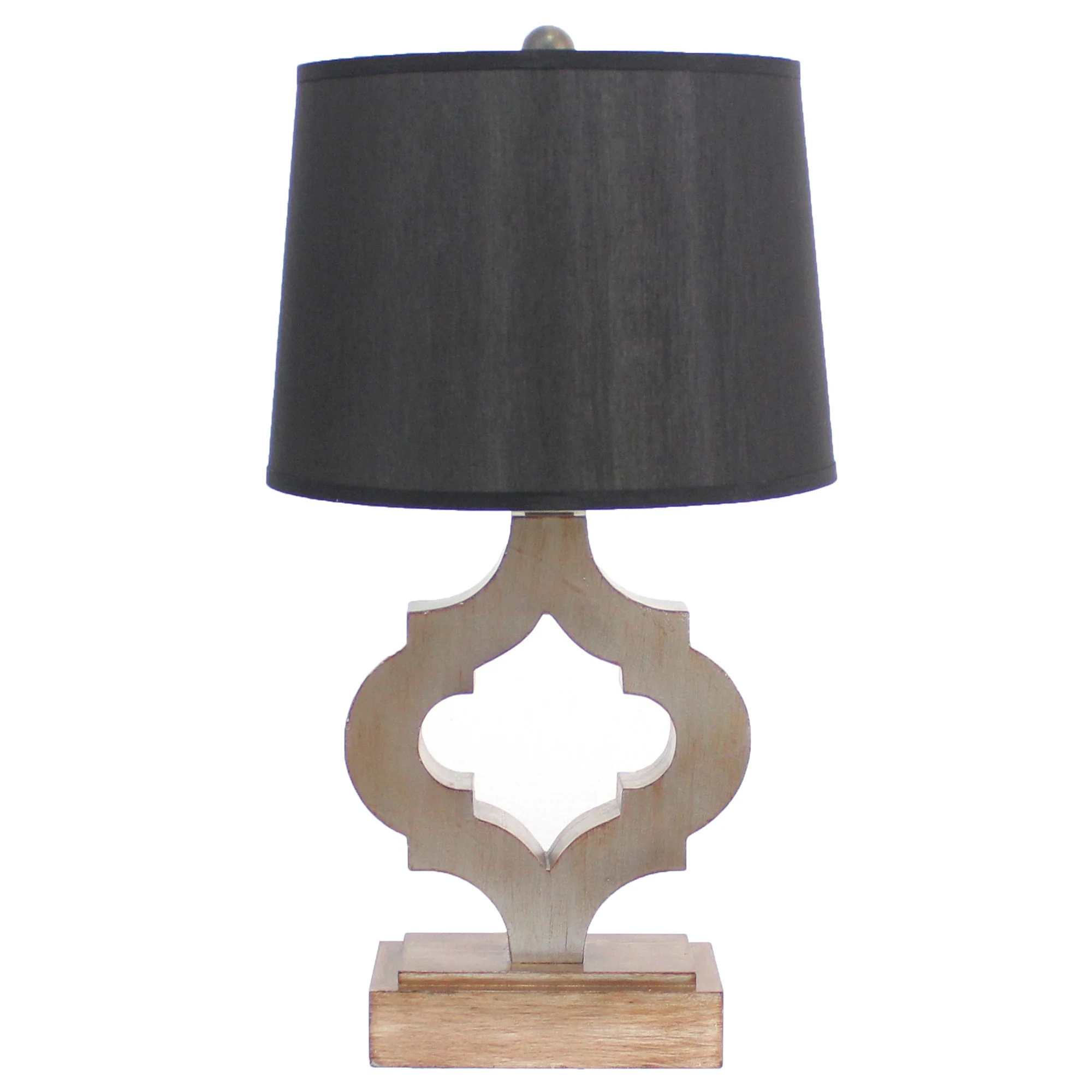 Black Traditional Wooden Linen Shade - Table Lamp By Homeroots - Image 2
