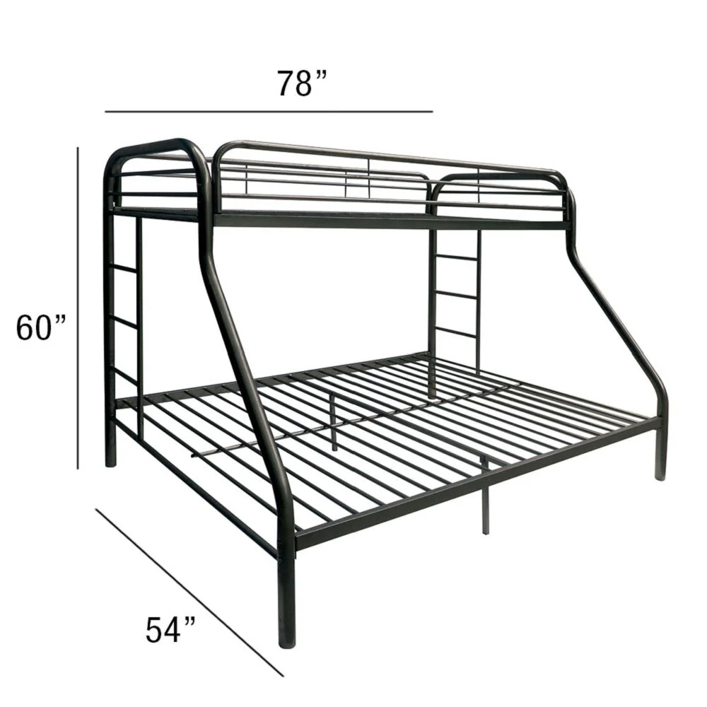 Black Twin Over Full Size Bunk Bed By Homeroots - Image 4