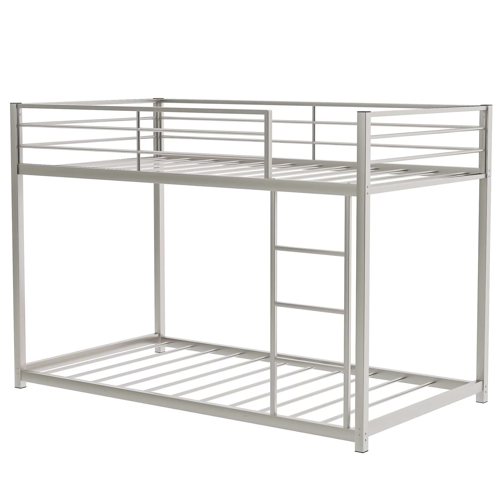 Black Twin Over Twin Metal Low Bunk Bed By Homeroots - Image 13