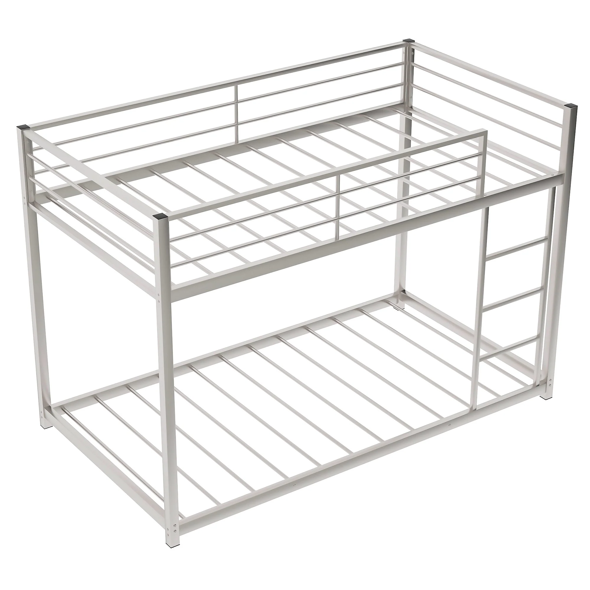 Black Twin Over Twin Metal Low Bunk Bed By Homeroots - Image 14