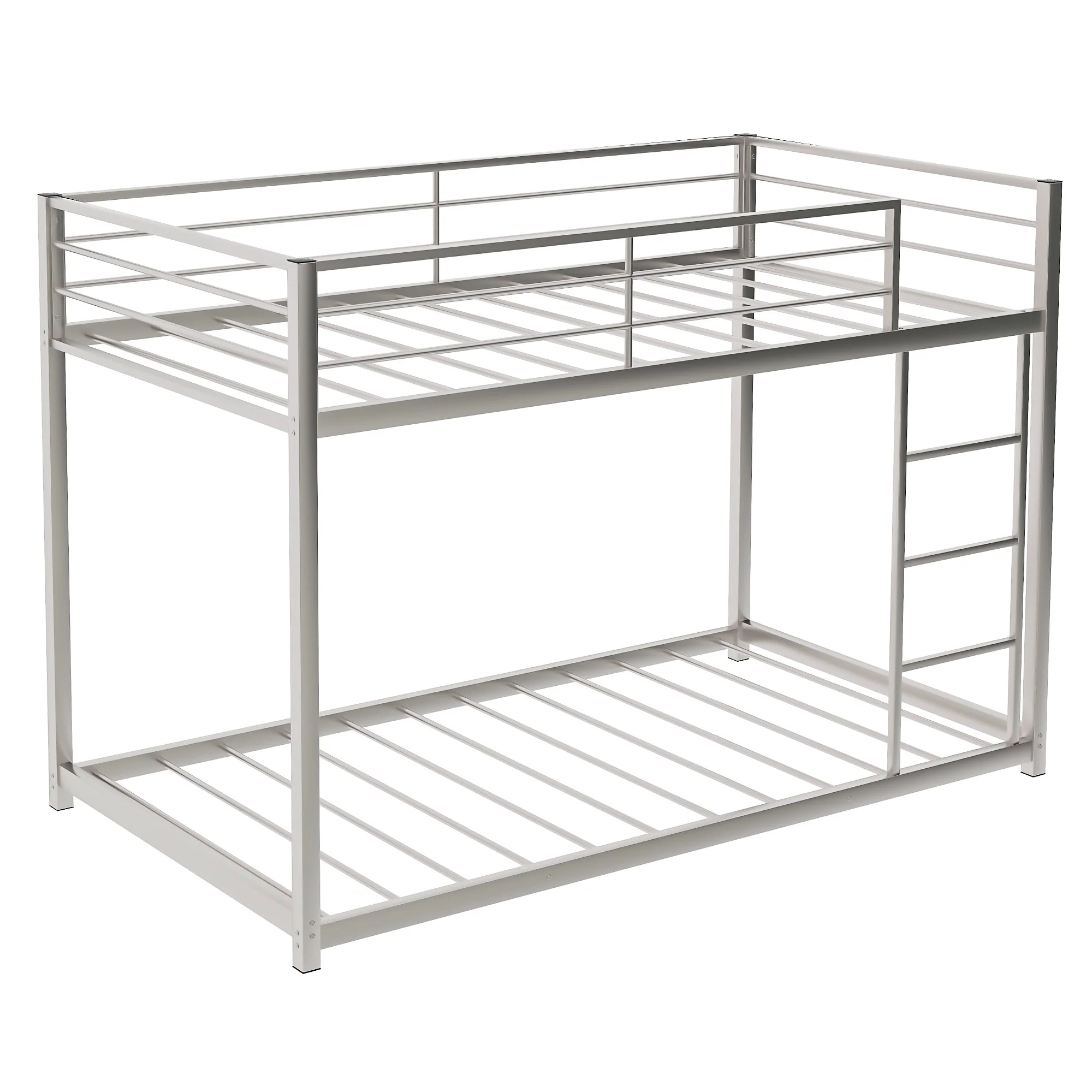 Black Twin Over Twin Metal Low Bunk Bed By Homeroots - Image 15