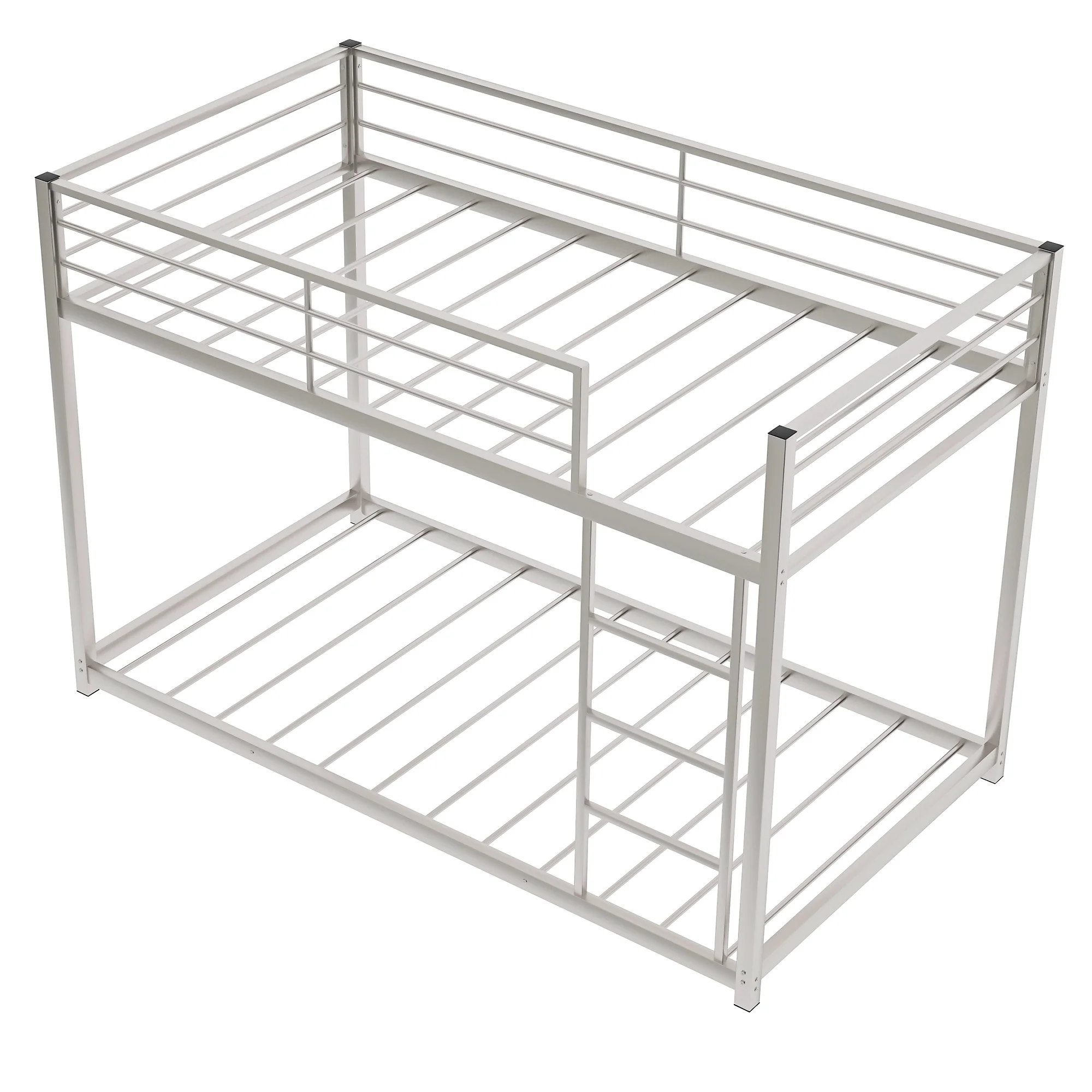 Black Twin Over Twin Metal Low Bunk Bed By Homeroots - Image 16