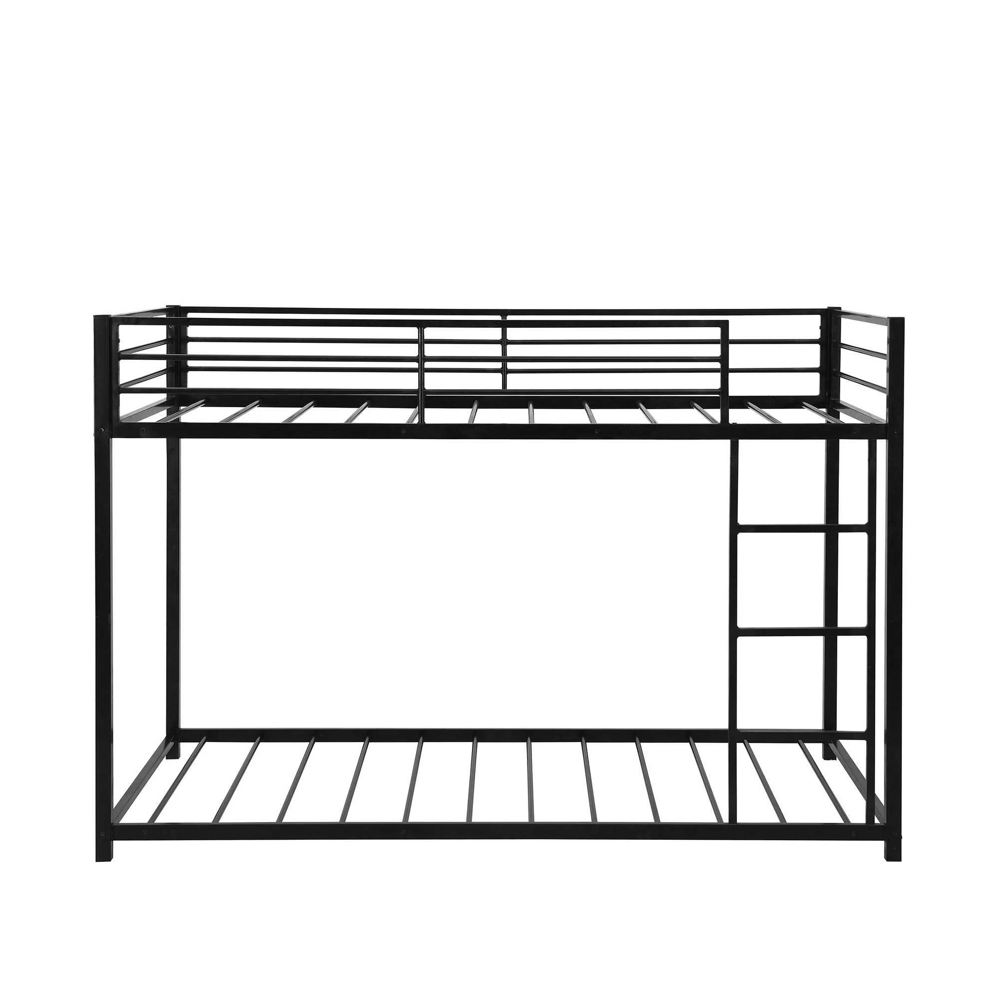 Black Twin Over Twin Metal Low Bunk Bed By Homeroots - Image 8