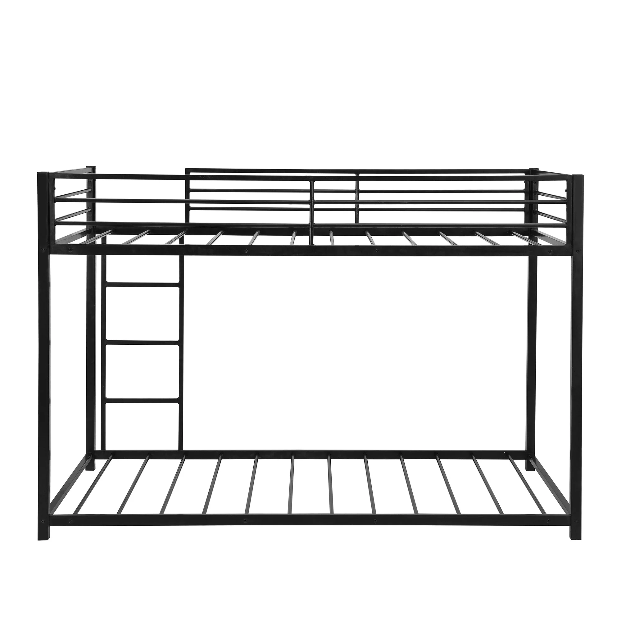 Black Twin Over Twin Metal Low Bunk Bed By Homeroots - Image 9