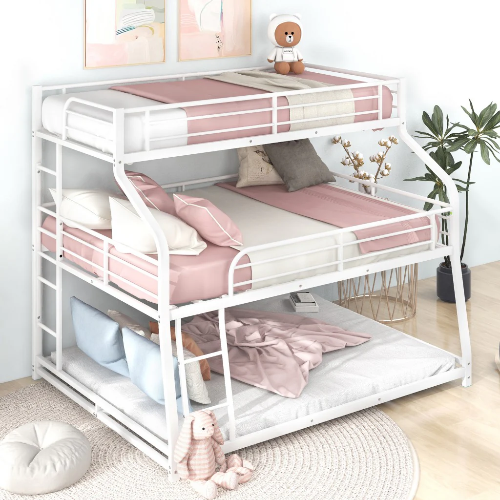 Black Twin Xl Over Full Xl Over Queen Size Bunk Bed By Homeroots - Image 10
